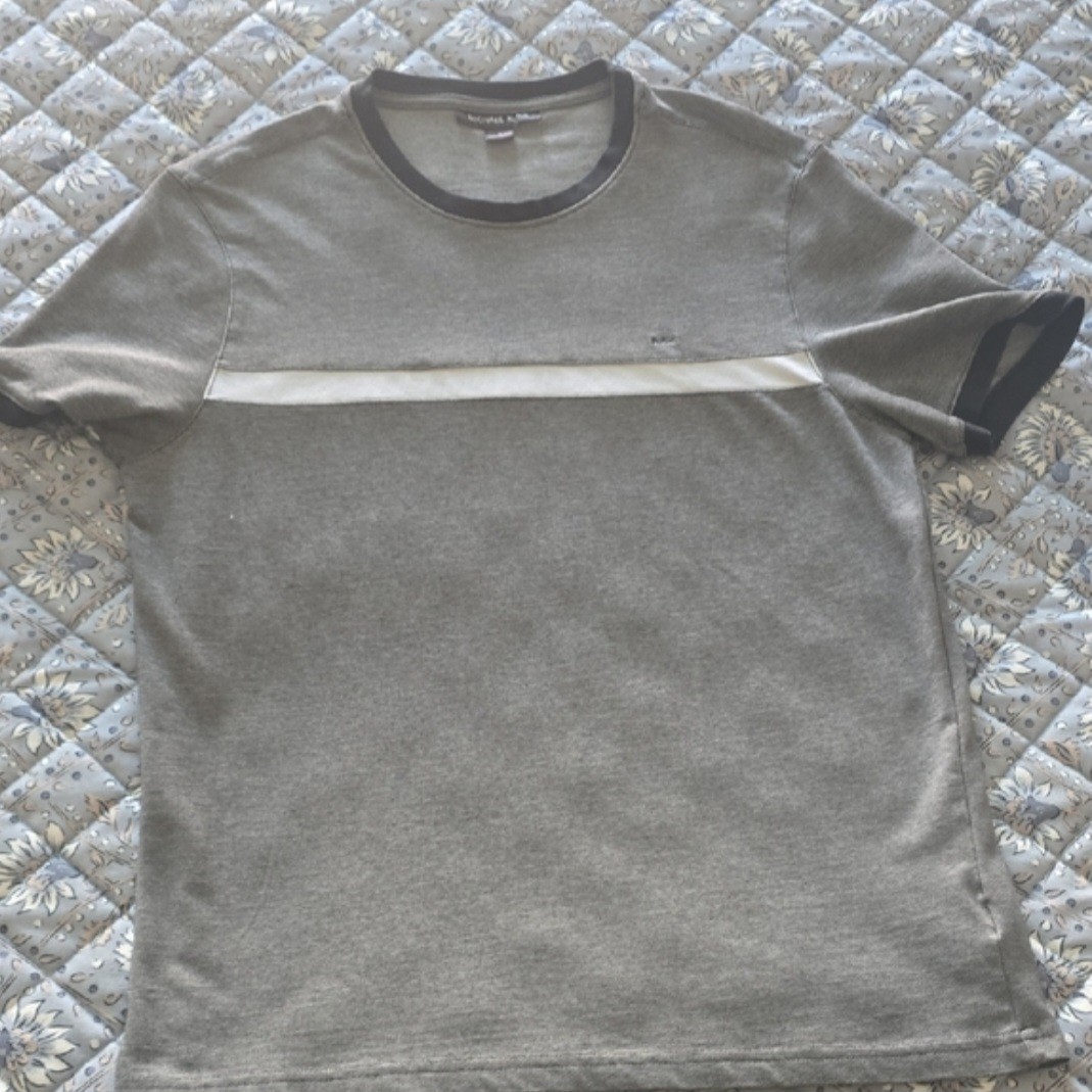 Michael Kors Men’s Gray Contrasting Trim Crew Neck Short Sleeve T-Shirt Size M