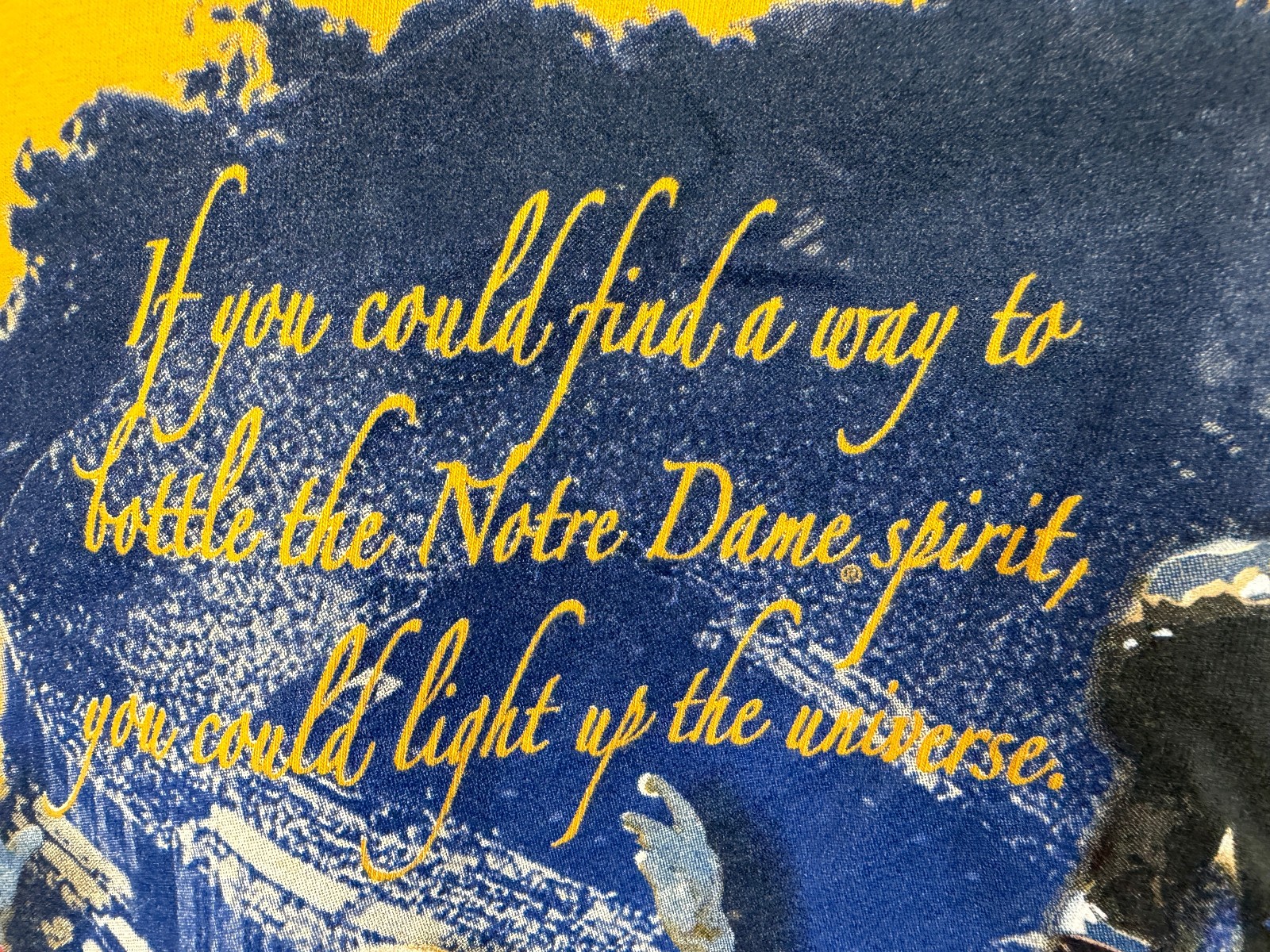 Vintage 2005 Notre Dame Football Shirt Medium College The Spirit Lives Pro Edge