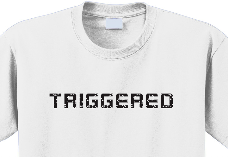 Triggered T-Shirt Short Sleeve Graphic Tee Unisex Apparel Text logo design
