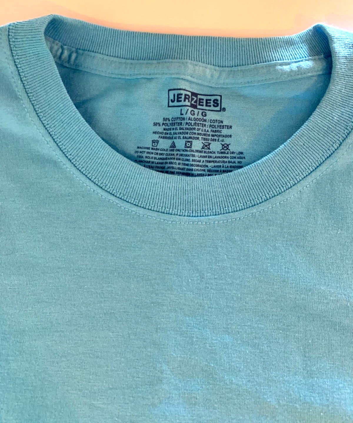 JERZEES * Short Sleeve T-Shirt * Aquatic Blue * Adult L * 50/50 Blend * NWT