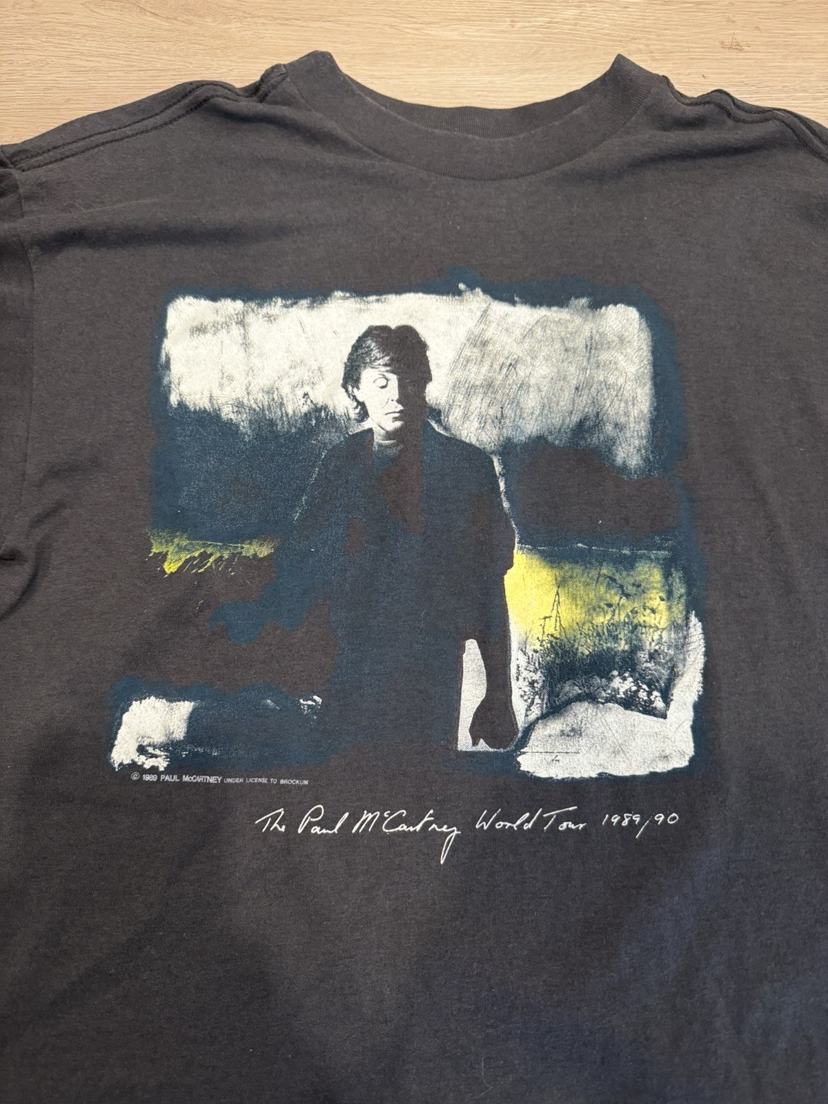 Vintage Paul McCartney T Shirt XL Black 1989-90 World Tour Concert Faded Thin