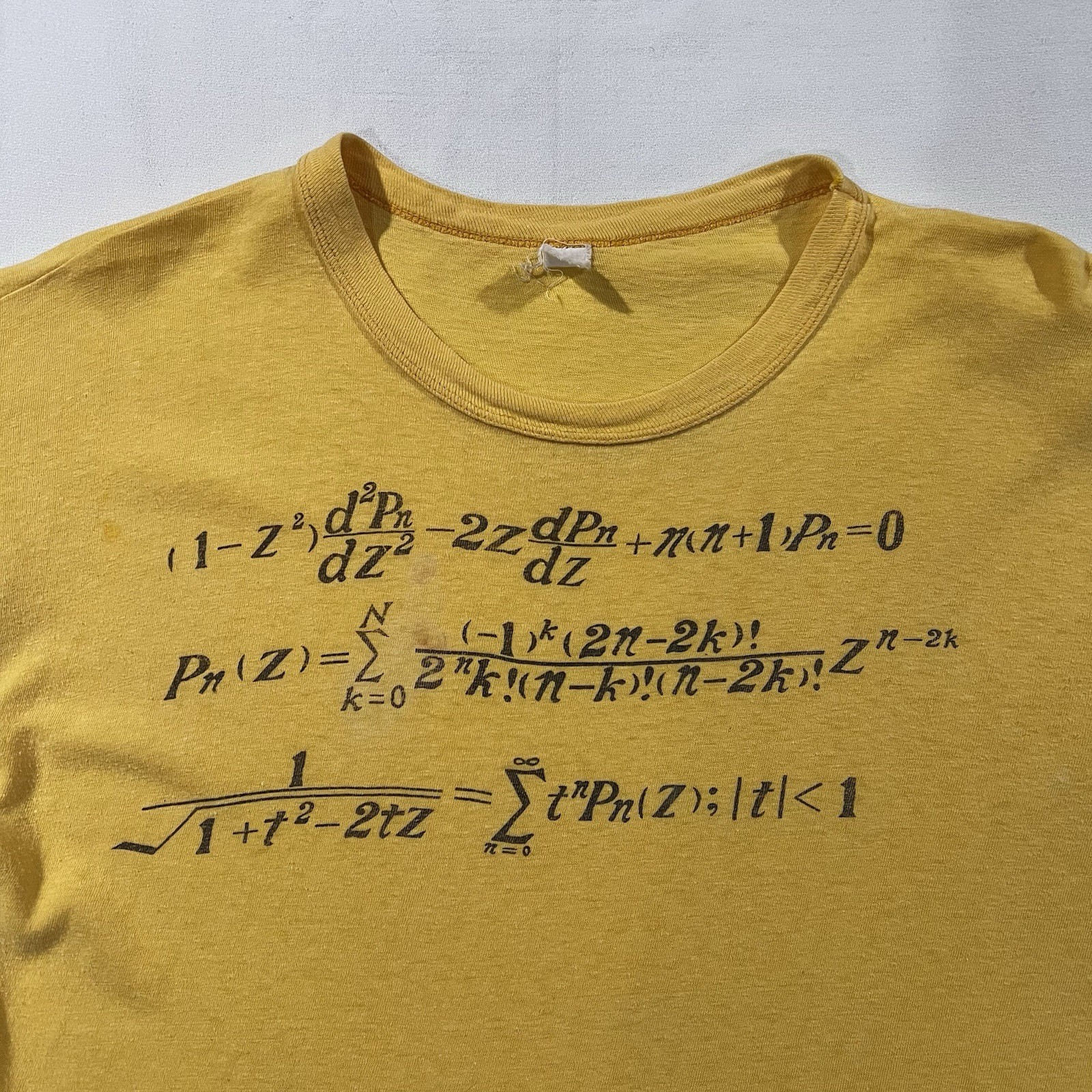 Vintage 60s Math Formula Legendre Polynomials Physics T Shirt Sz S/M