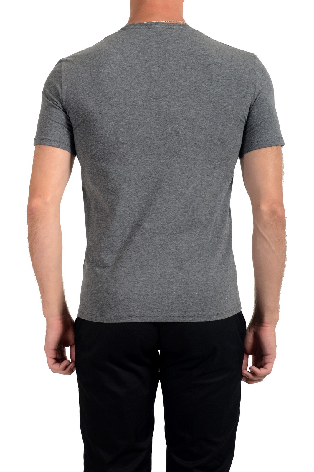 Just Cavalli Men’s Gray Graphic Print Crewneck Stretch T-Shirt US 2XL IT 56