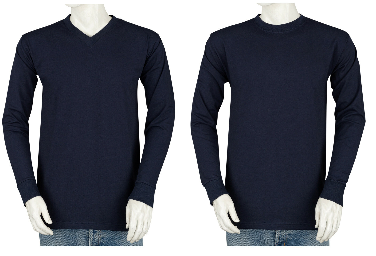 Styllion Mens Shirts V Neck C Neck- Long Sleeve – Mid Weight – S TO 7XLT