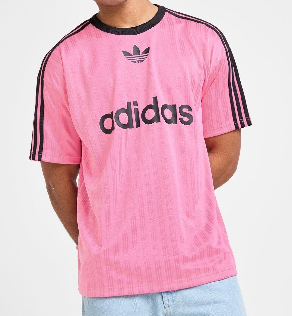 RARE! NEW MEN’S ADIDAS ORIGINALS TREFOIL POLY TEE SHIRT ~SIZE 2XL #JW37 PINK