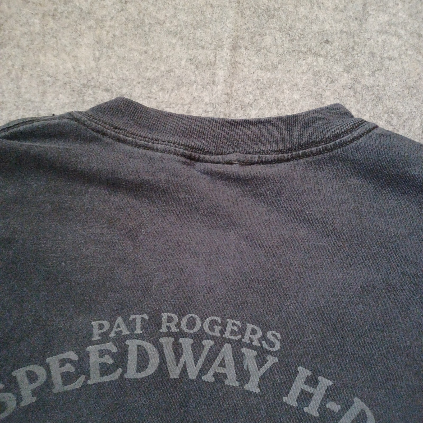Vtg Harley Davidson T Shirt Mens Black L Logo Pat Rogers Speedway Motorcycle Y2K