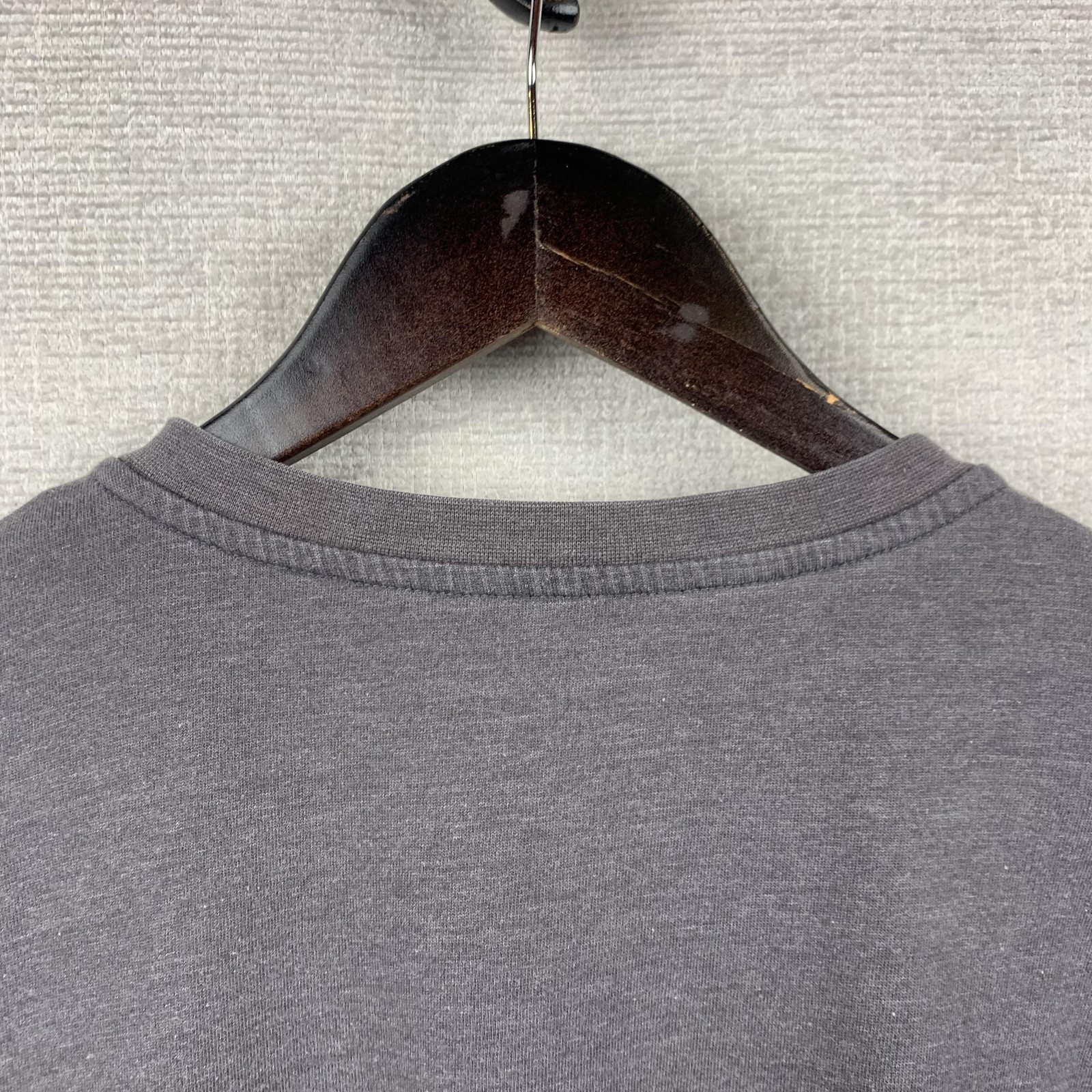 Croft & Barrow Henley Shirt Men Large Gray Long Sleeve Easy Care Soft Casual Son