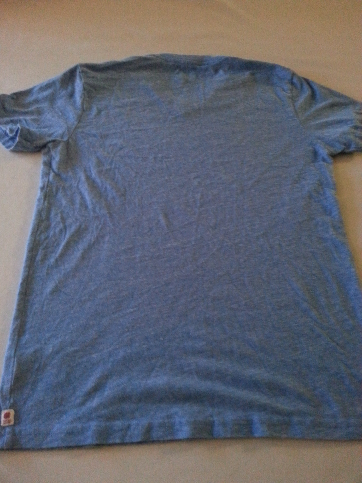 LUCKY BRAND MENS SMALL S V-NECK BLUE SHAMROCK IRISH POLY COTTON RAYON
