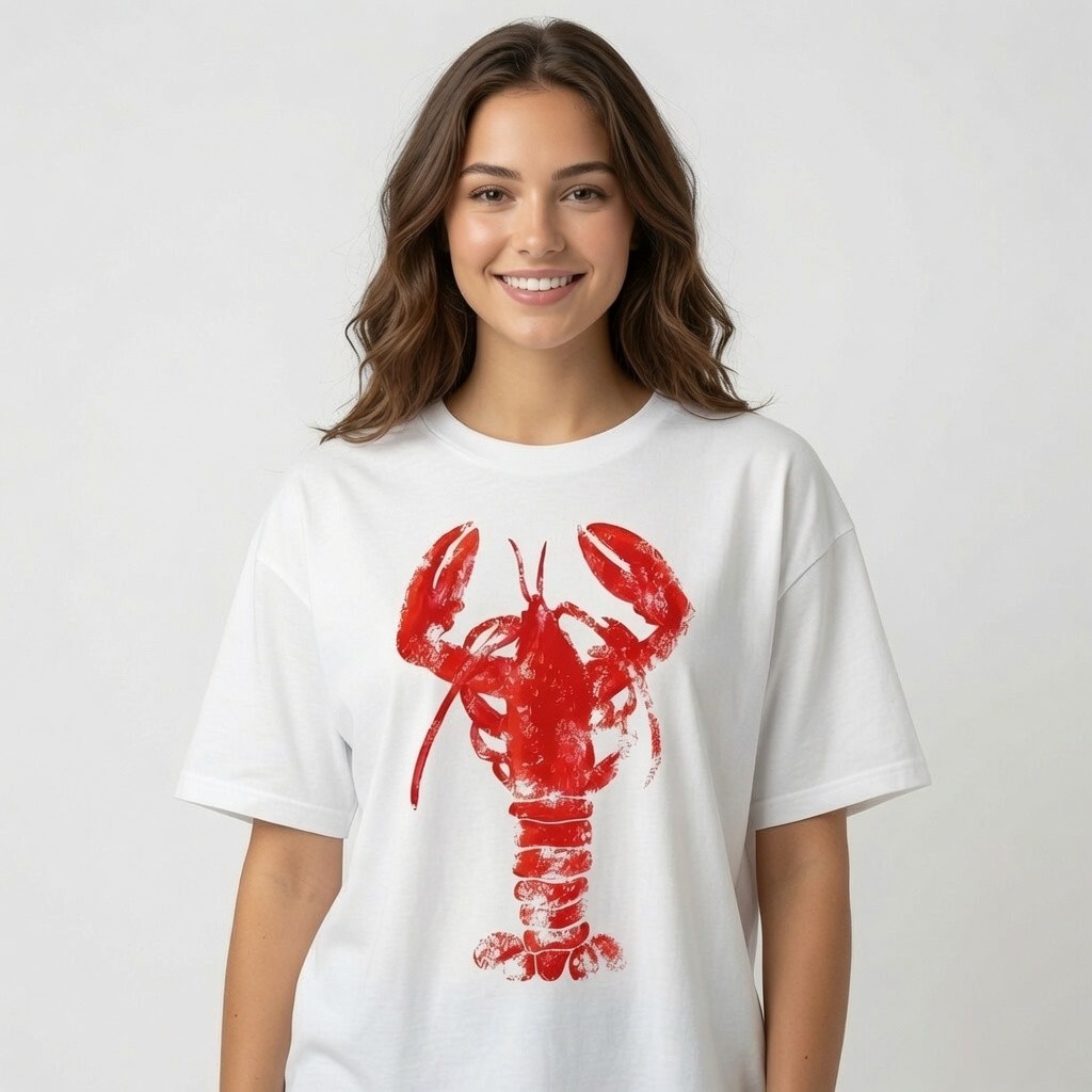Vintage Lobster T Shirt Retro Coastal Beach Graphic Tee Summer Birthday Gift Wom