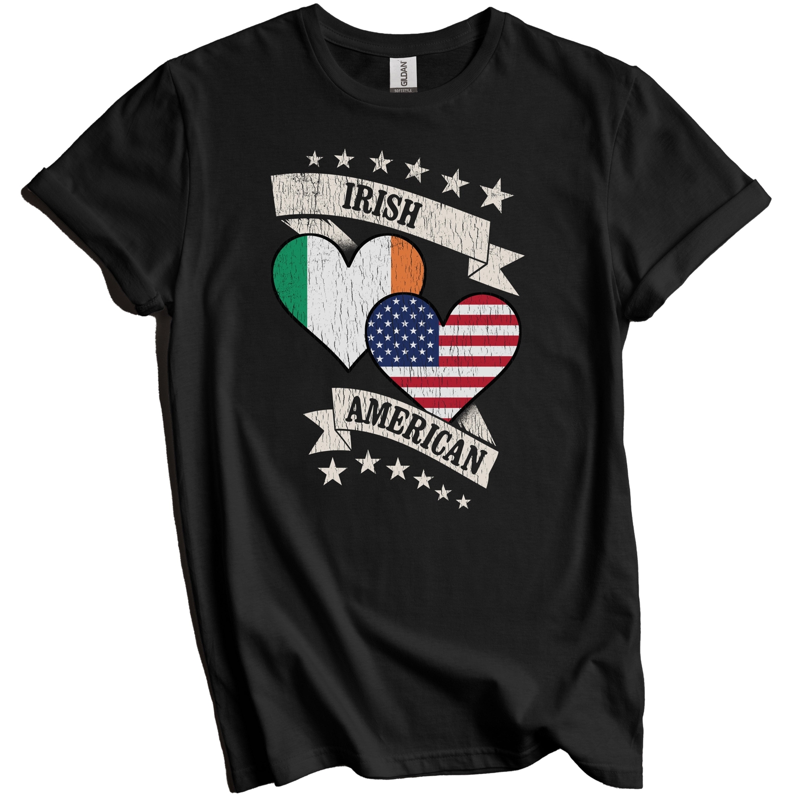 Irish American Heart Flags Ireland USA T-Shirt – Irish Gift