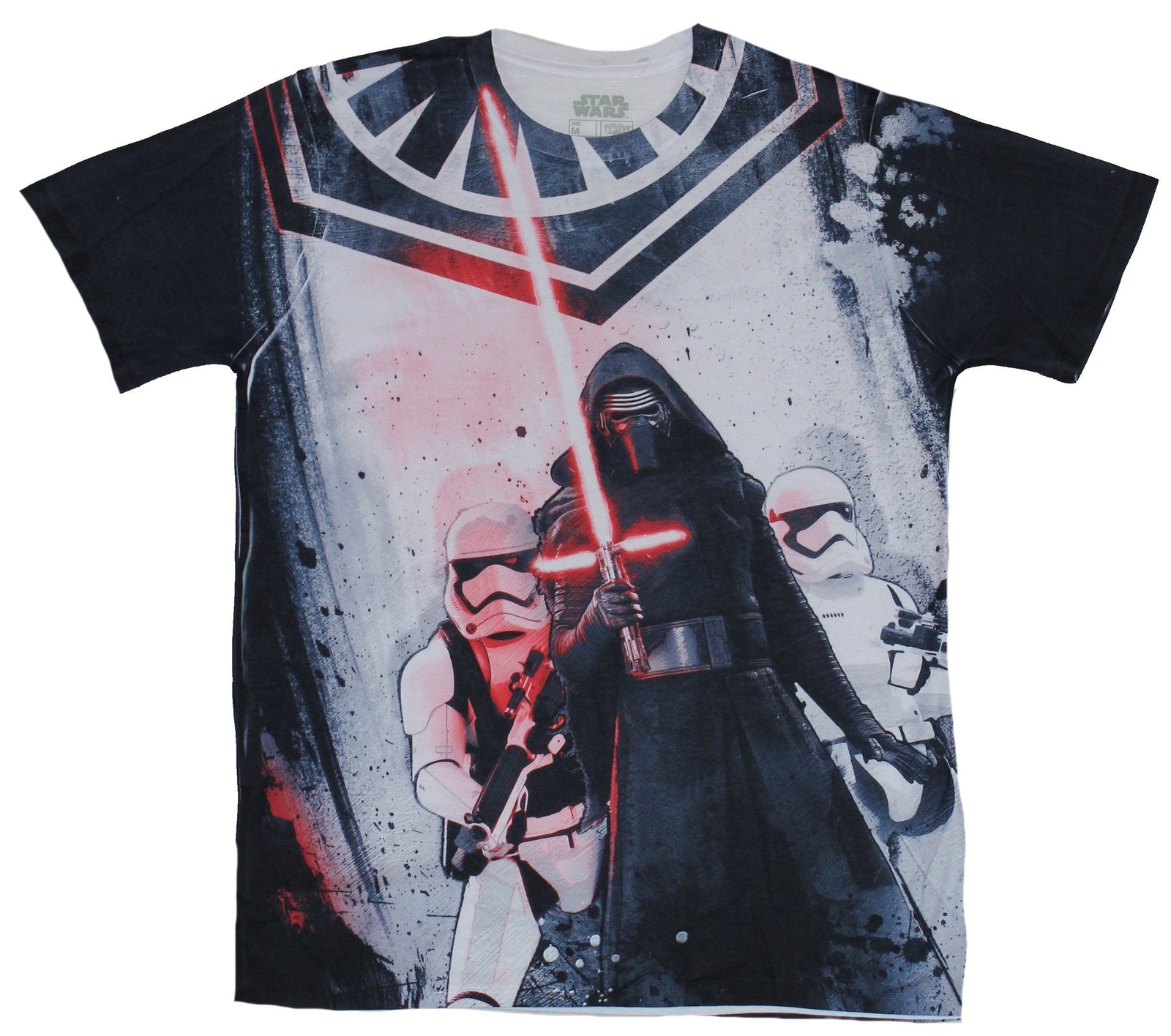 Star Wars Force Awakens Adult New T-Shirt – Kylo Ren Sublimation Stormtroopers