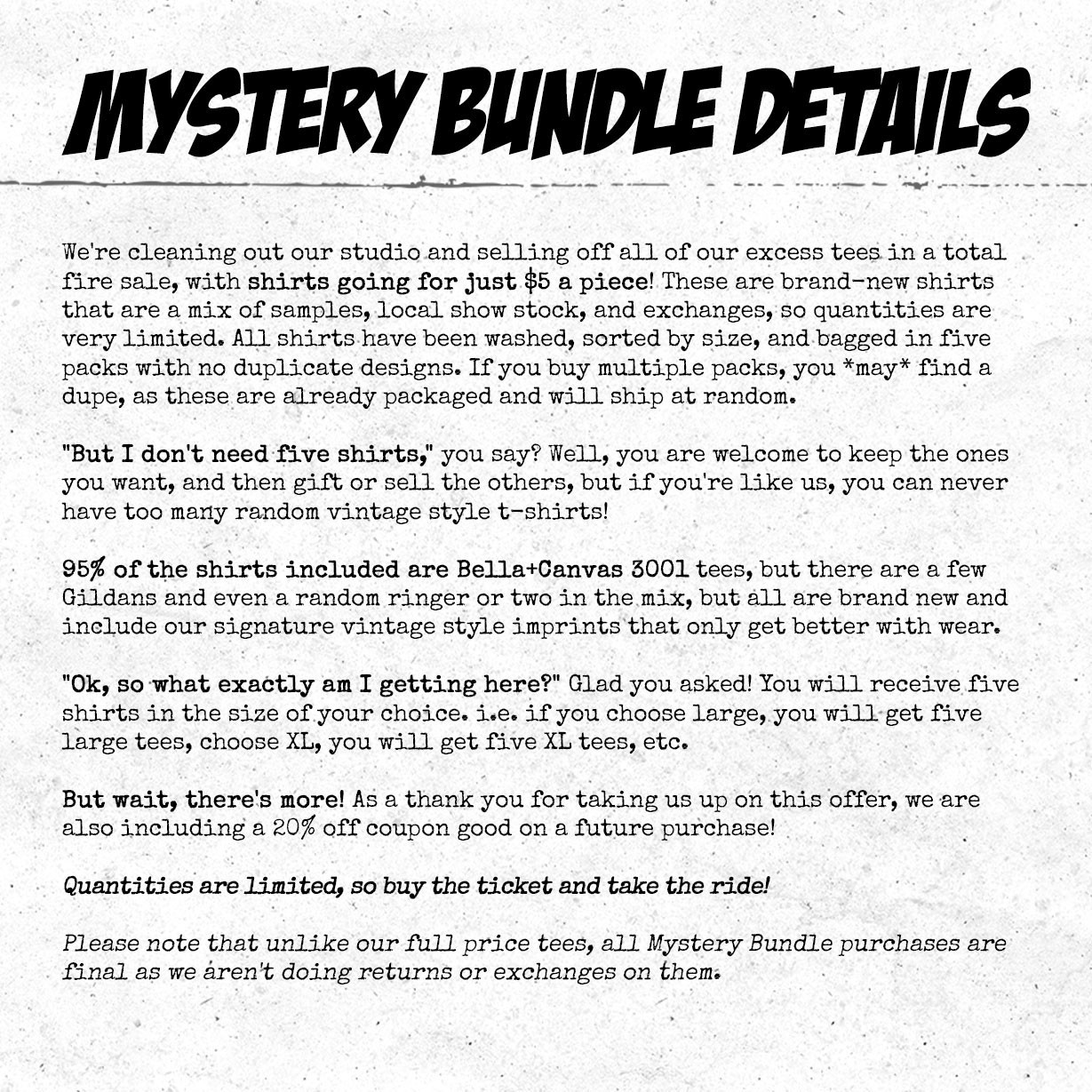 Psyne T-Shirt Mystery Bundle: Five Vintage Style Tees For Just $9.99 Each!