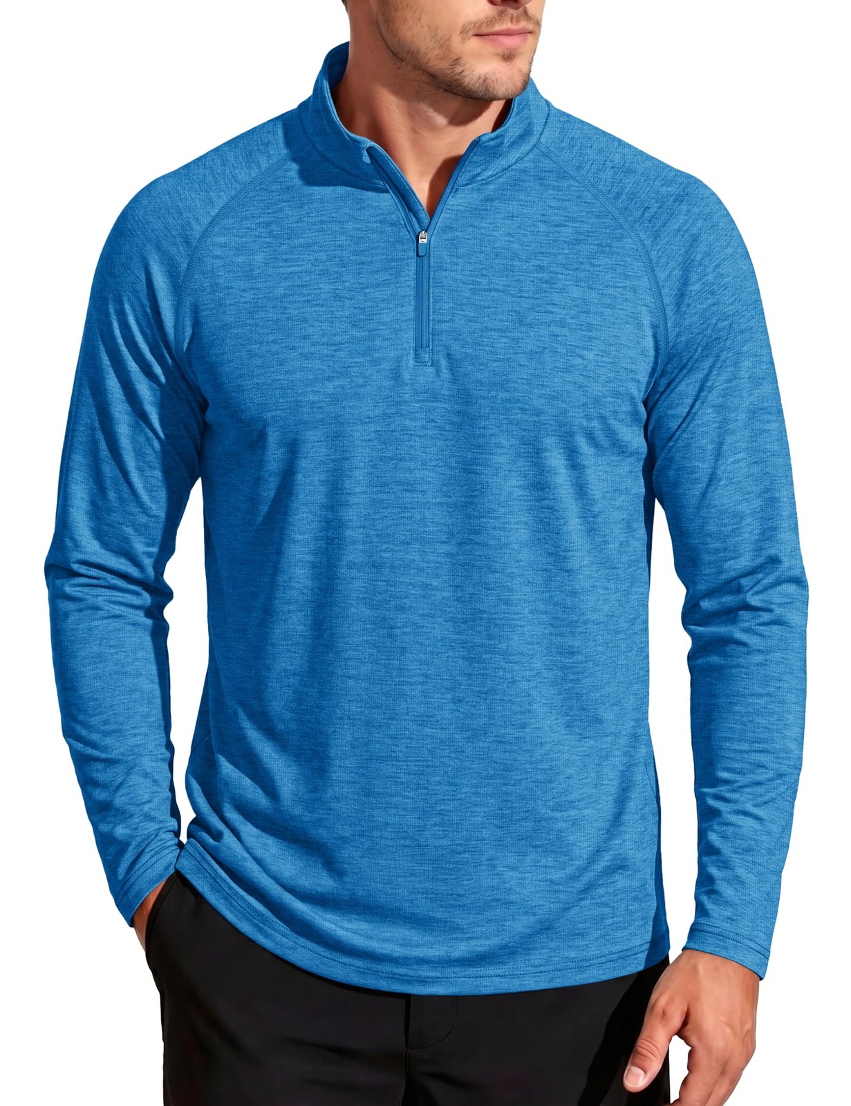 Quarter Zip Pullover Men Long Sleeve Running Shirt Lightweight Athletic Quick…