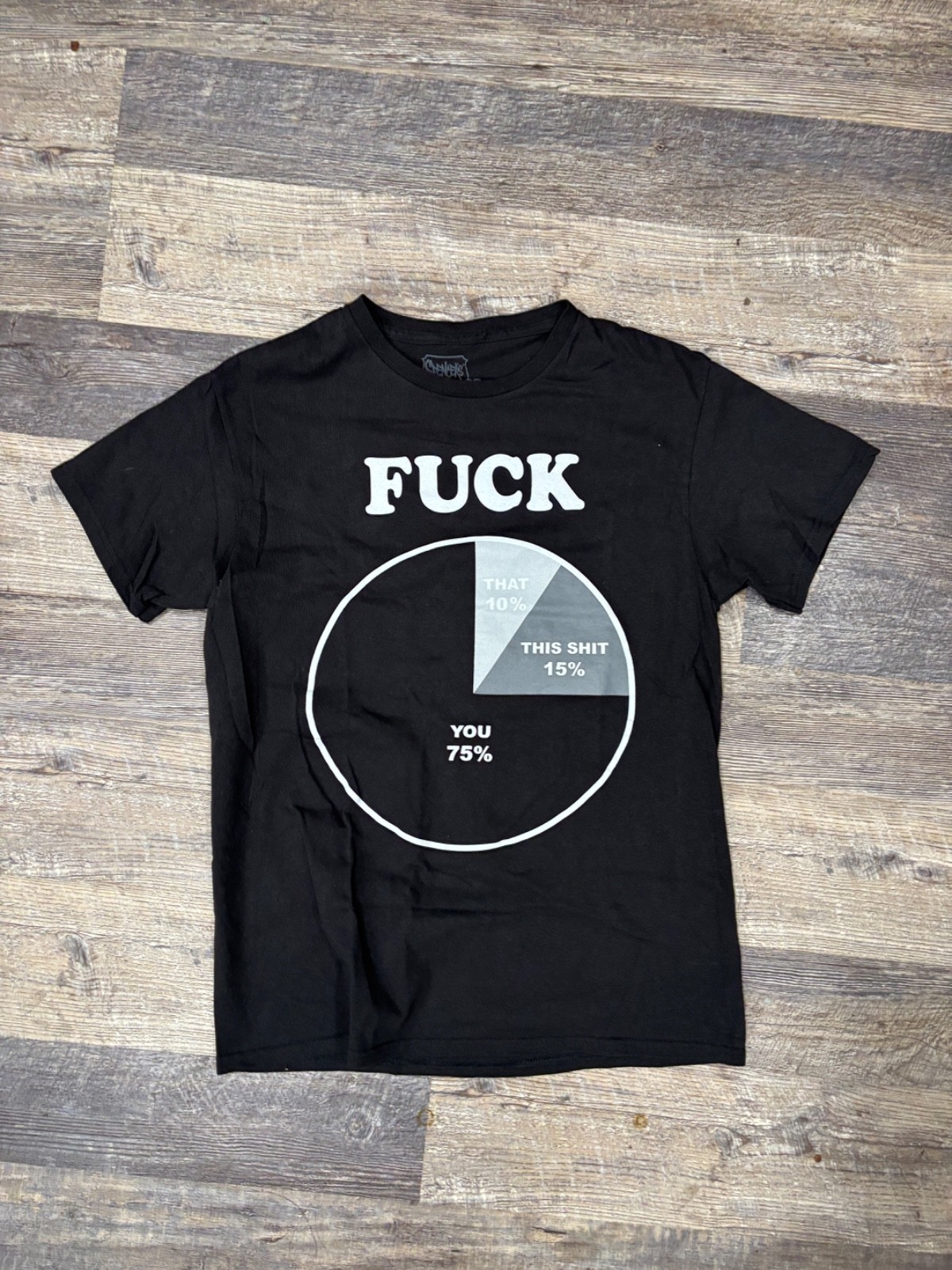 spencers pie chart funny graphic black t-shirt size M