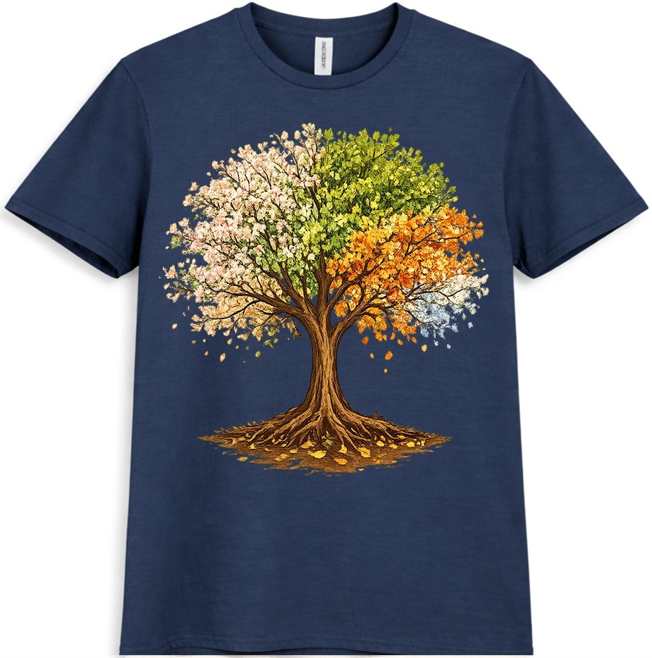 Tree Four Seasons T Shirt Spring Summer Fall Winter Nature Graphic Tee