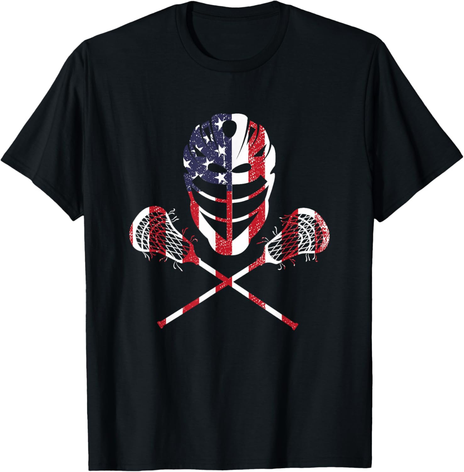 Lacrosse American Flag Lax Helmet Sticks 4th of July Unisex T-Shirt