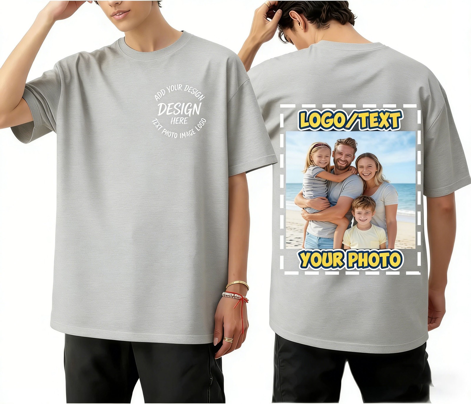 Couple Anniversary Gift Custom Name and Date 100% Cotton T-Shirt