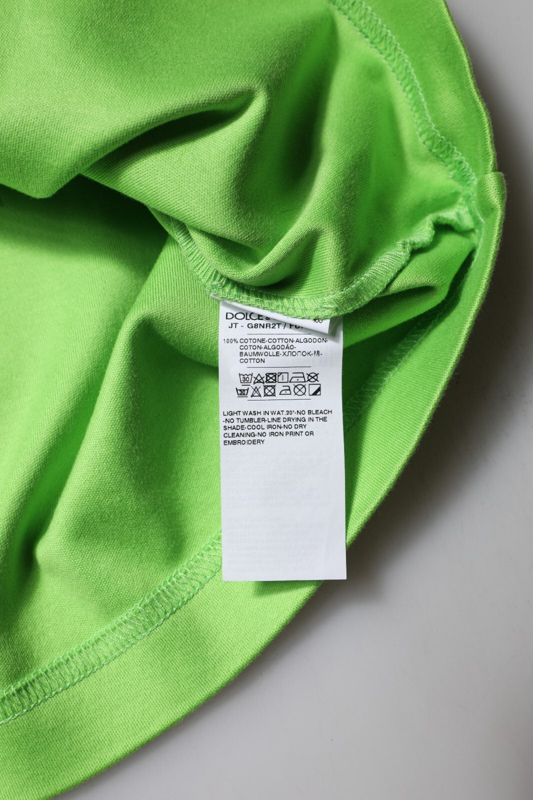 DOLCE & GABBANA T-shirt Green Graphic Printed Round Neck Men IT48/US38/M 750usd