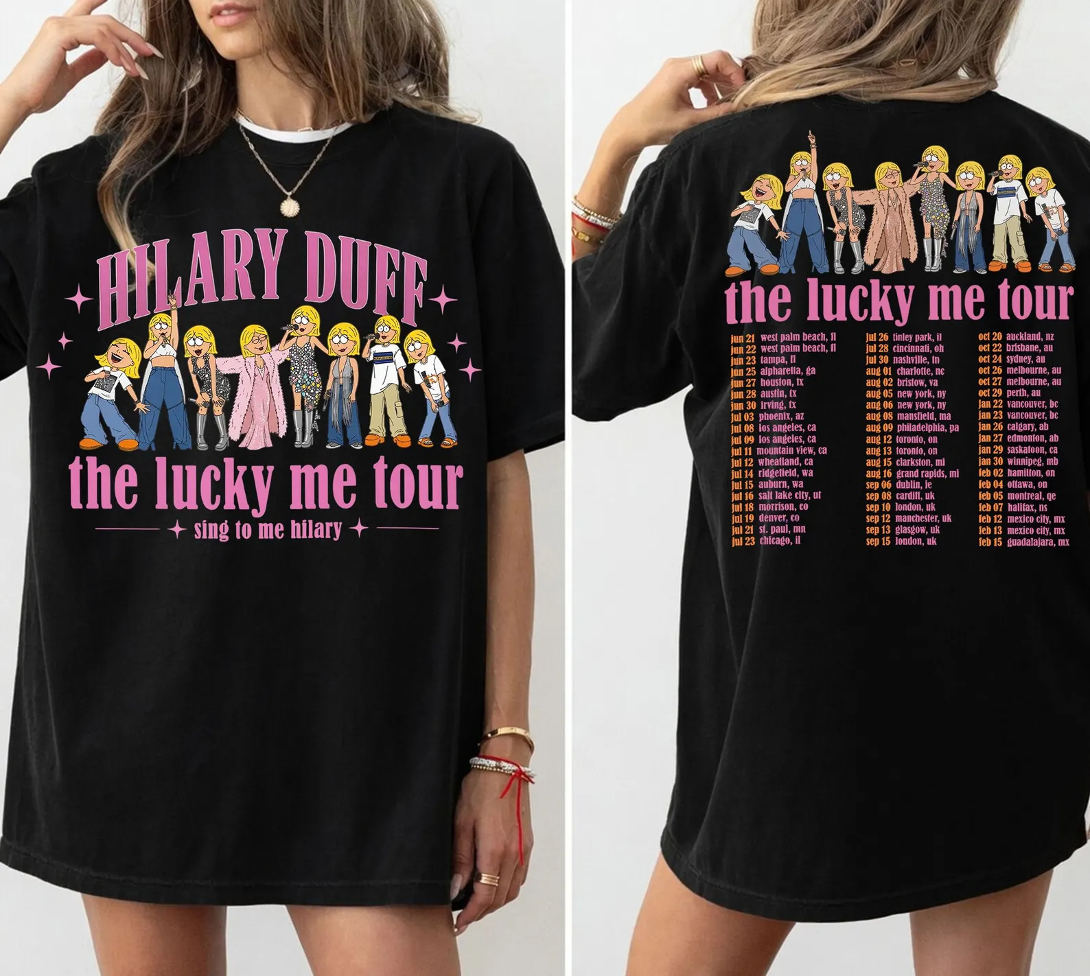 The Lucky Me Tour 2026 Shirt, Hilary Duff Concert Shirt, Vintage Pop Music Tour