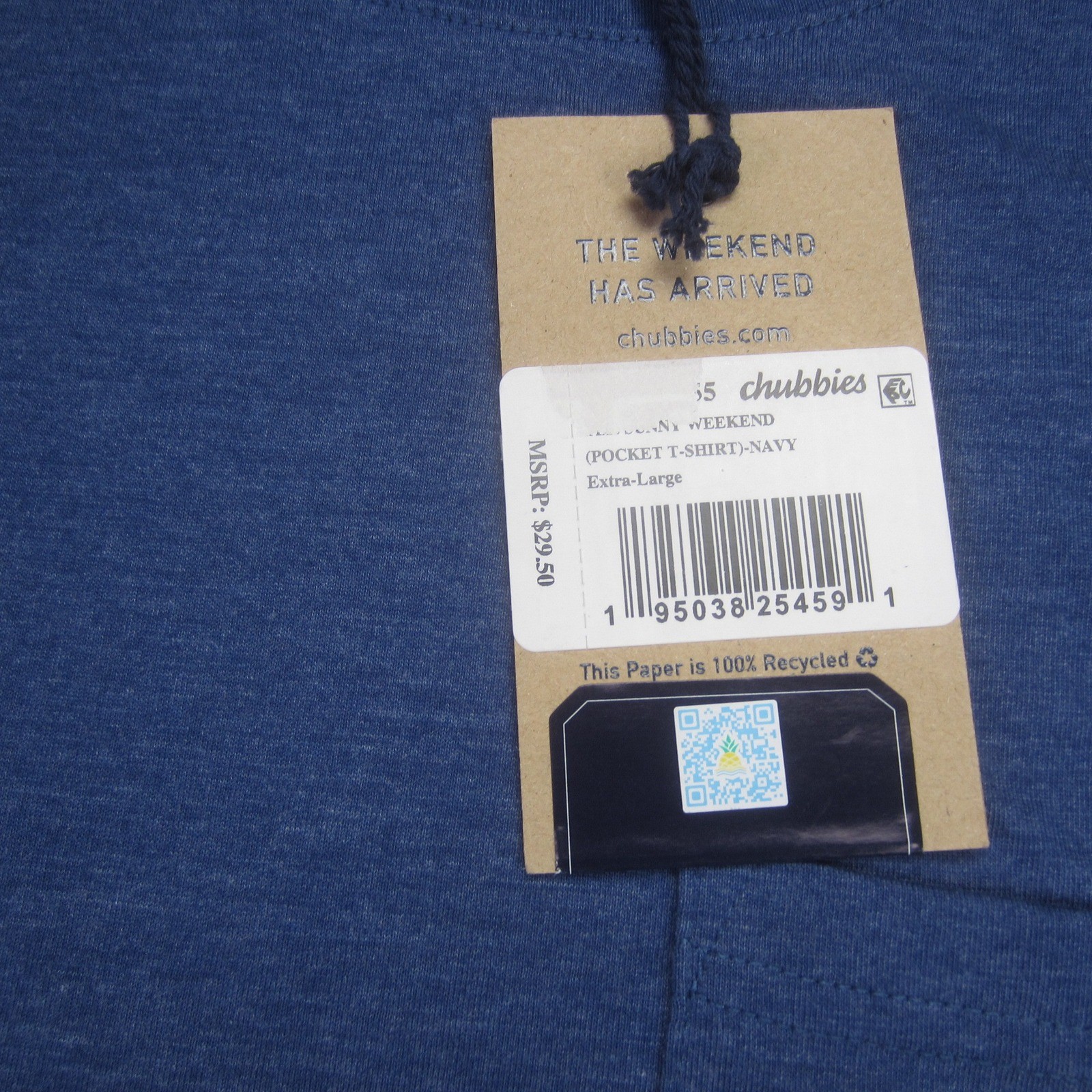 Chubbies Shirt Mens XL Blue The Weekend Has Arrived Pocket Crewneck Preppy