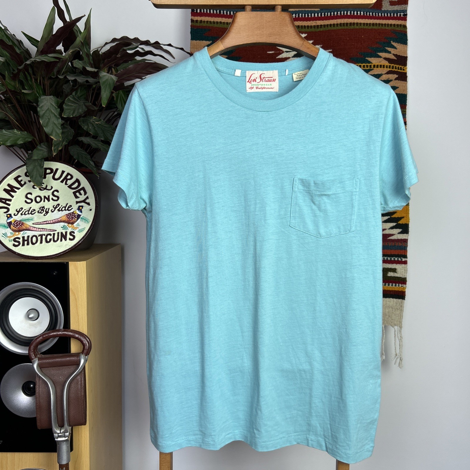 LVC T-Shirt M Levi’s Vintage Clothing 50s 60s Casuals Light Blue Single Stitch