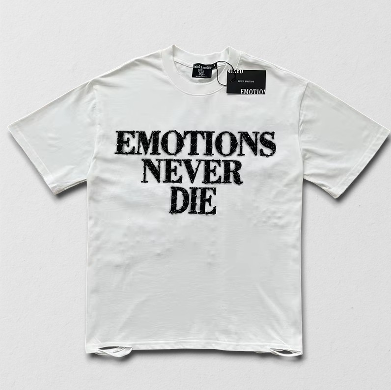 Mixed Emotion “Emotions Never Die” Rhinestone Tee Multiple Colors Small-Large