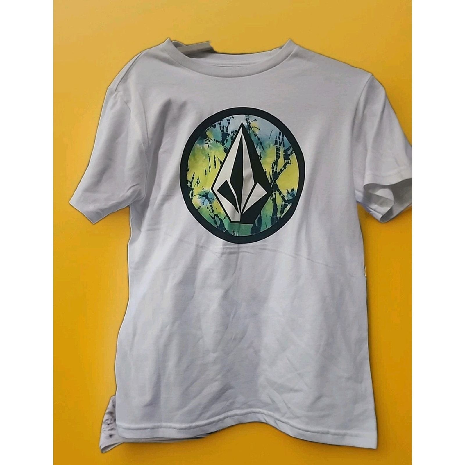Volcom Men’s Circle Stone White Combo Short Sleeve T Shirt Small A120 New