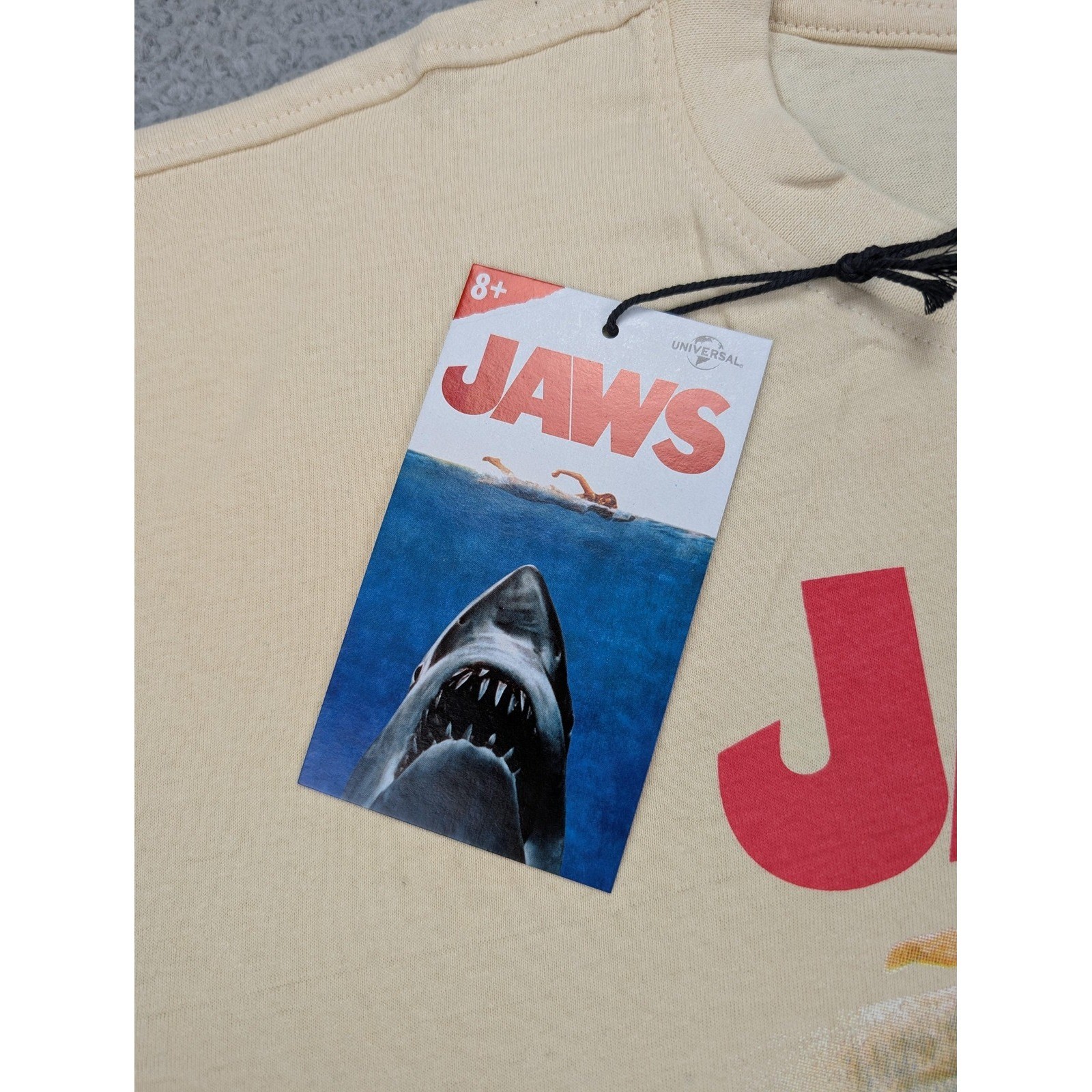 Reason Jaws Shirt Mens Large Khaki Universal Studios Movie Graphic Tee New
