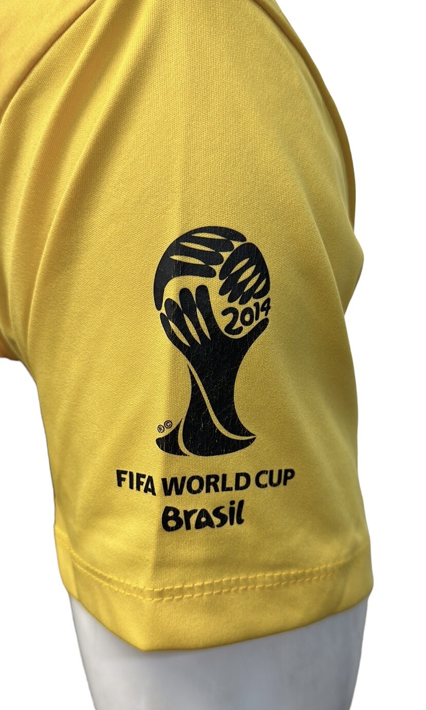 2014 FIFA World Cup Official License Yellow Green Brazil Brasil Neymar Shirt MD