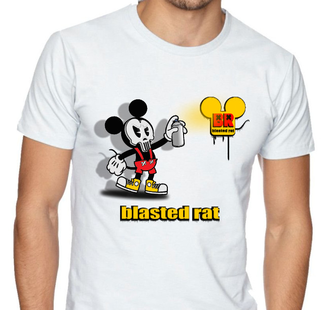 Mickey Mouse Blasted Rat Graffiti spray paint T shirt, hoodie or long sleeve