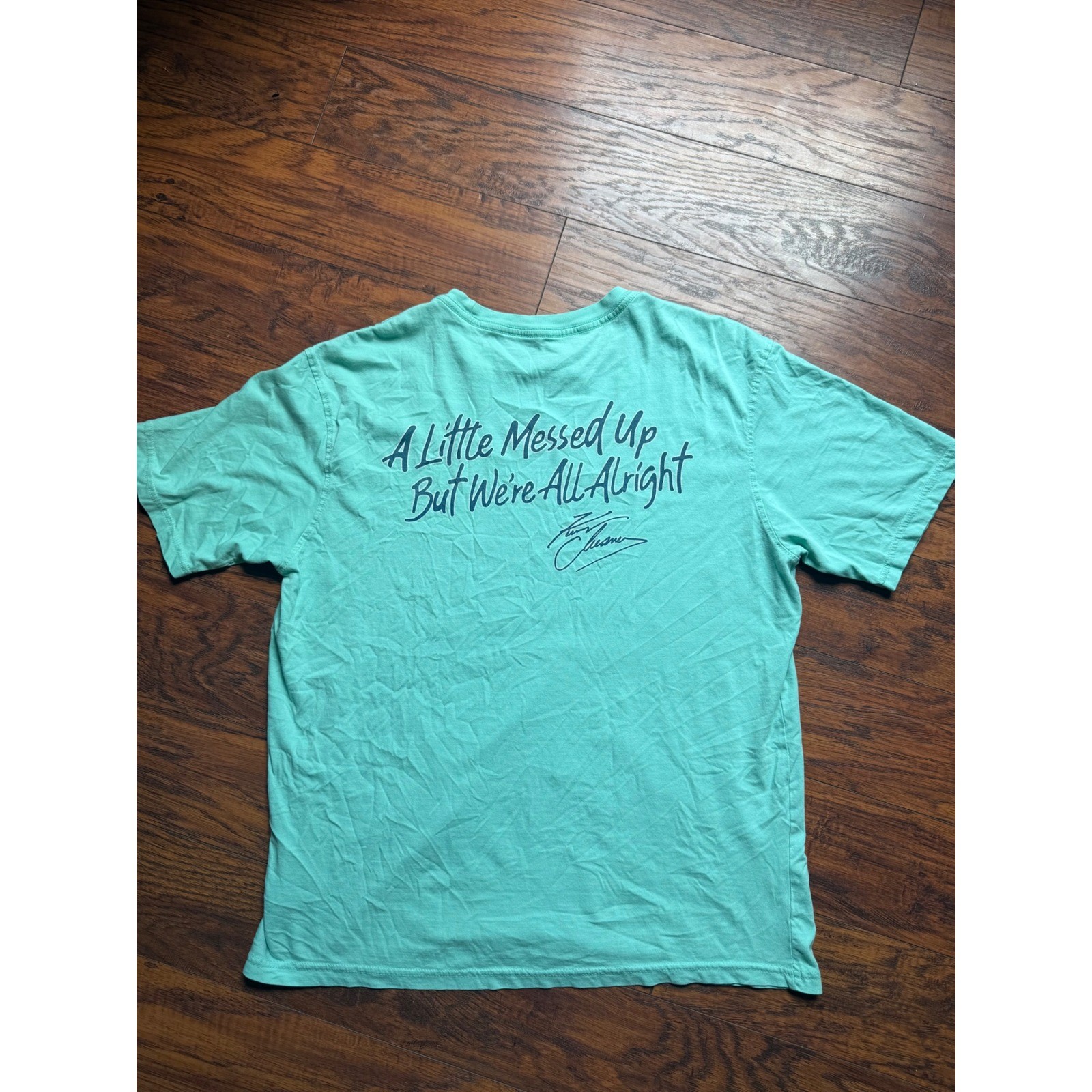 Kenny Chesney No Shoes Nation T Shirt Mens Large Green Graphic Concert Tee