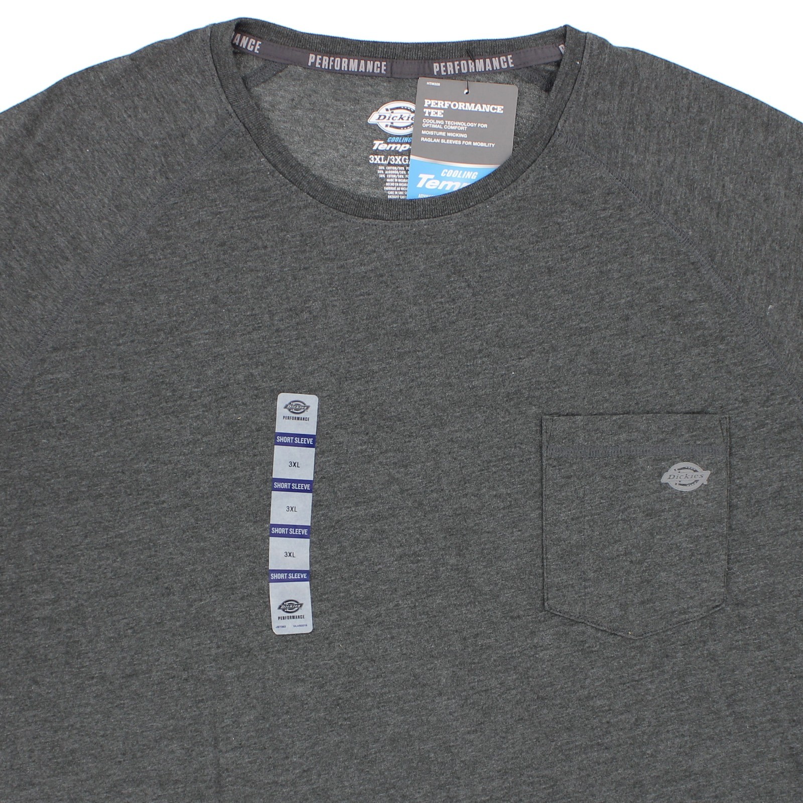 Dickies Cooling Temp IQ T-Shirt, Men’s Performance Raglan Short Sleeve Shirt