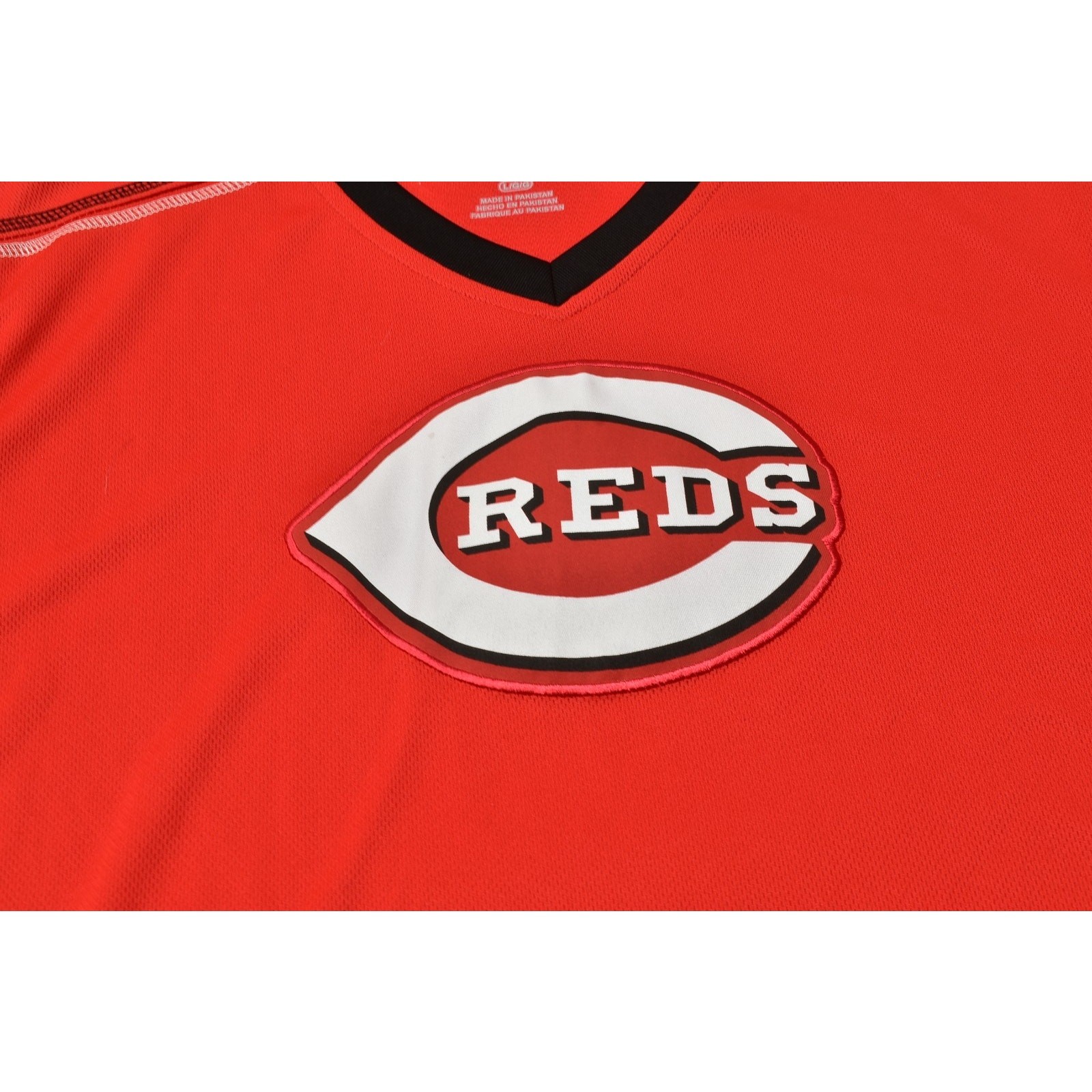 Men’s Majestic Reds TX3 Cool Orange Baseball V-Neck Jersey Regular Size L NEW