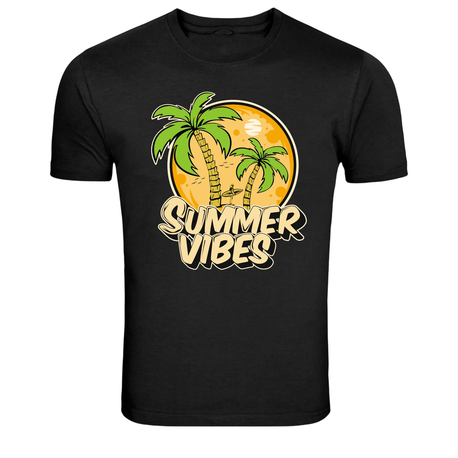 Summer Vibes Tropical Palm Beach Graphic T Shirt