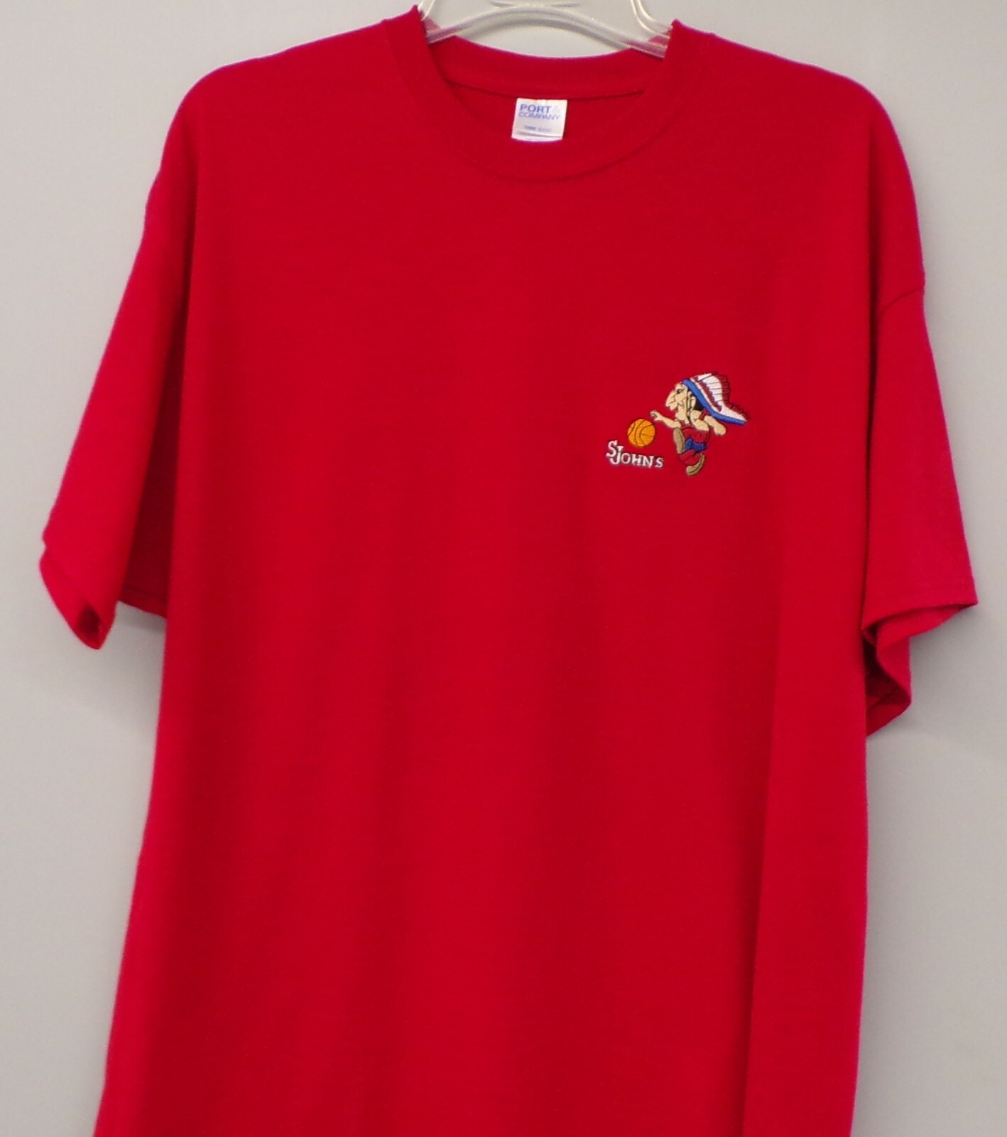 St. John’s Redmen Banned Logo Embroidered T-Shirt S-6X, LT-4XLT New
