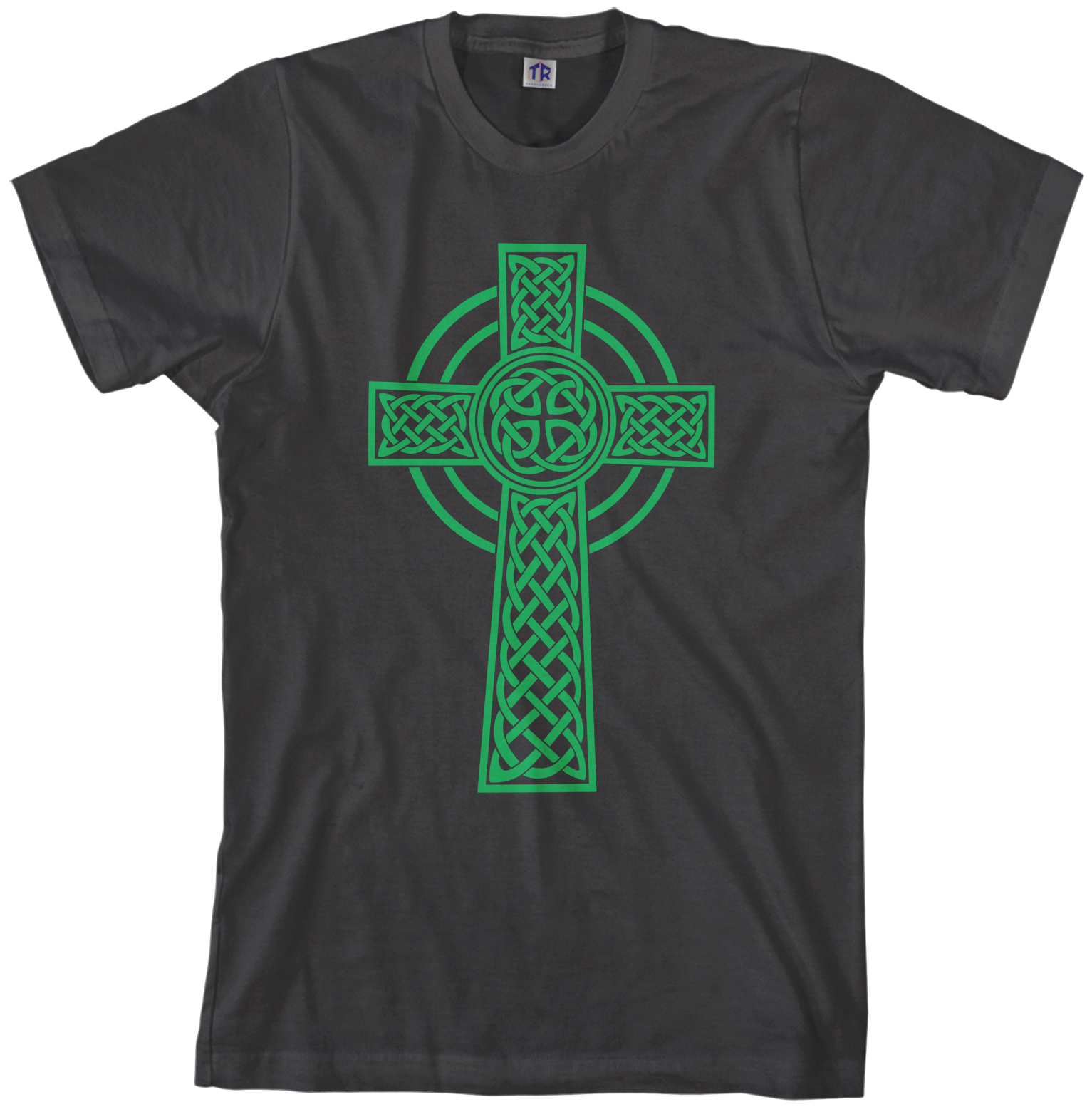 Threadrock Men’s Green Celtic Cross T-shirt Irish Pride Religious