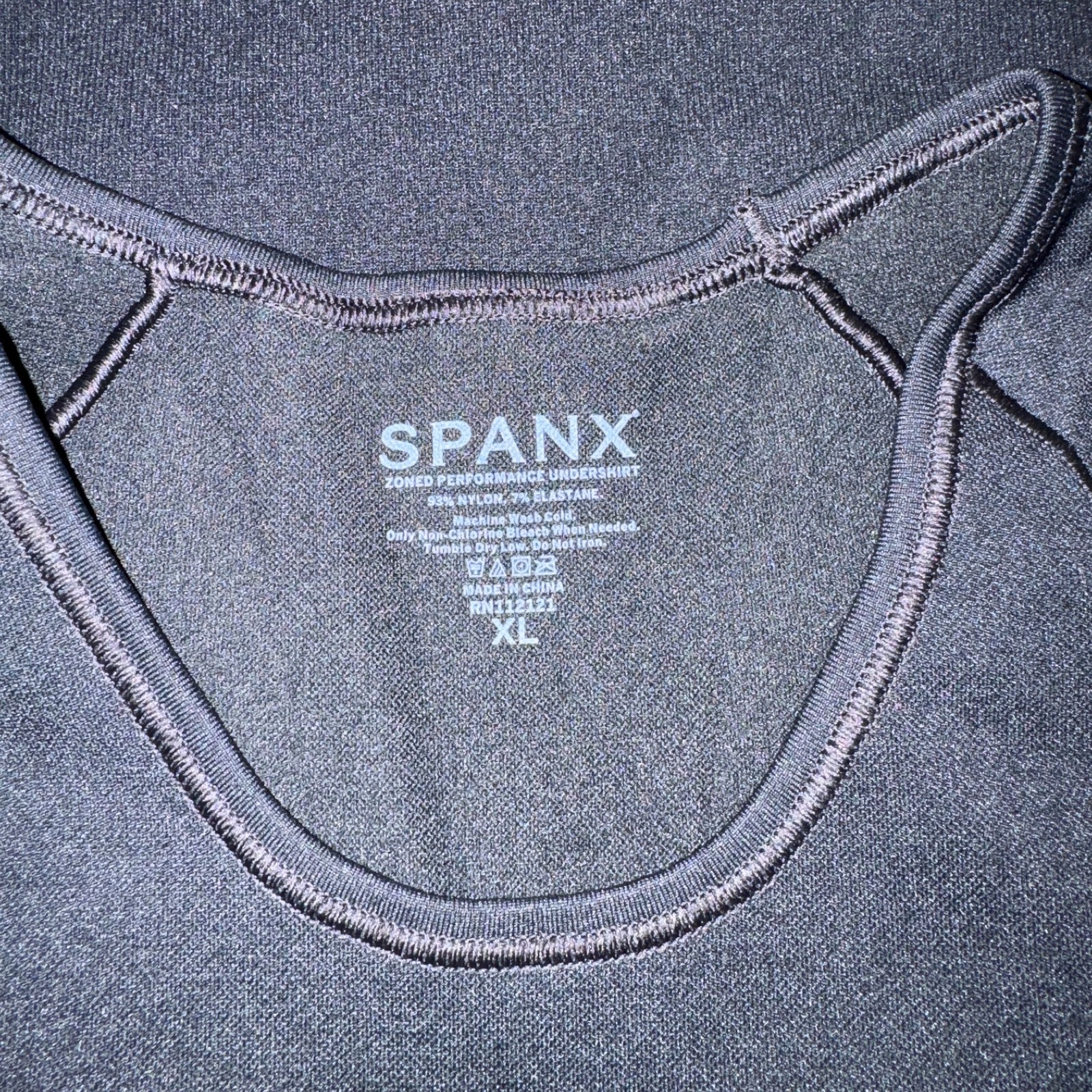 SPANX Men’s Zoned Performance Black Crew Neck Under Shirt size XL (46-48) NWOT