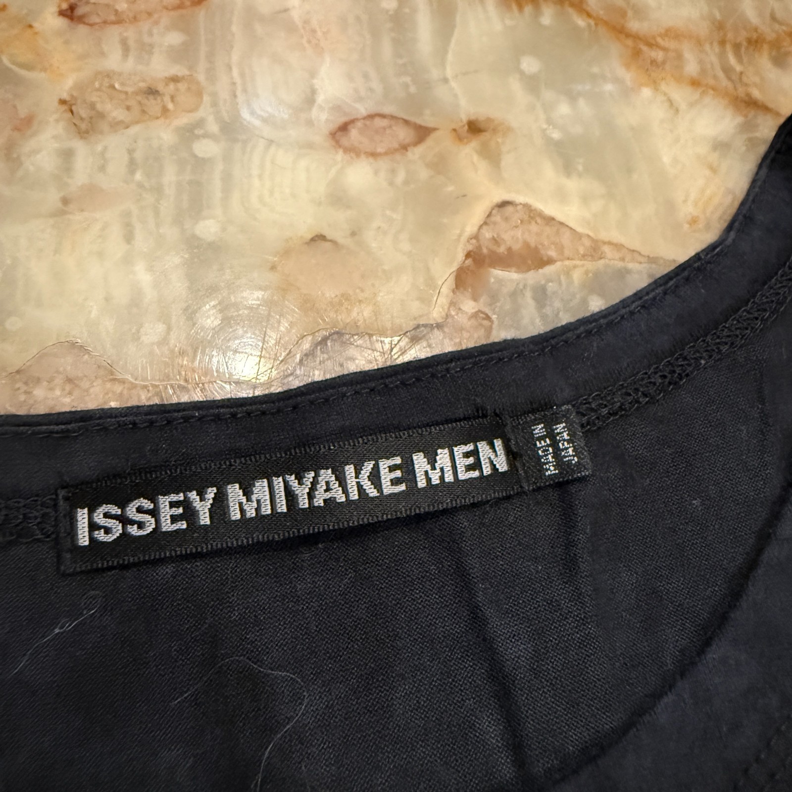 Issey Miyake Mens Garment Dyed T-Shirt Black Crew Neck Short Sleeve Size 5