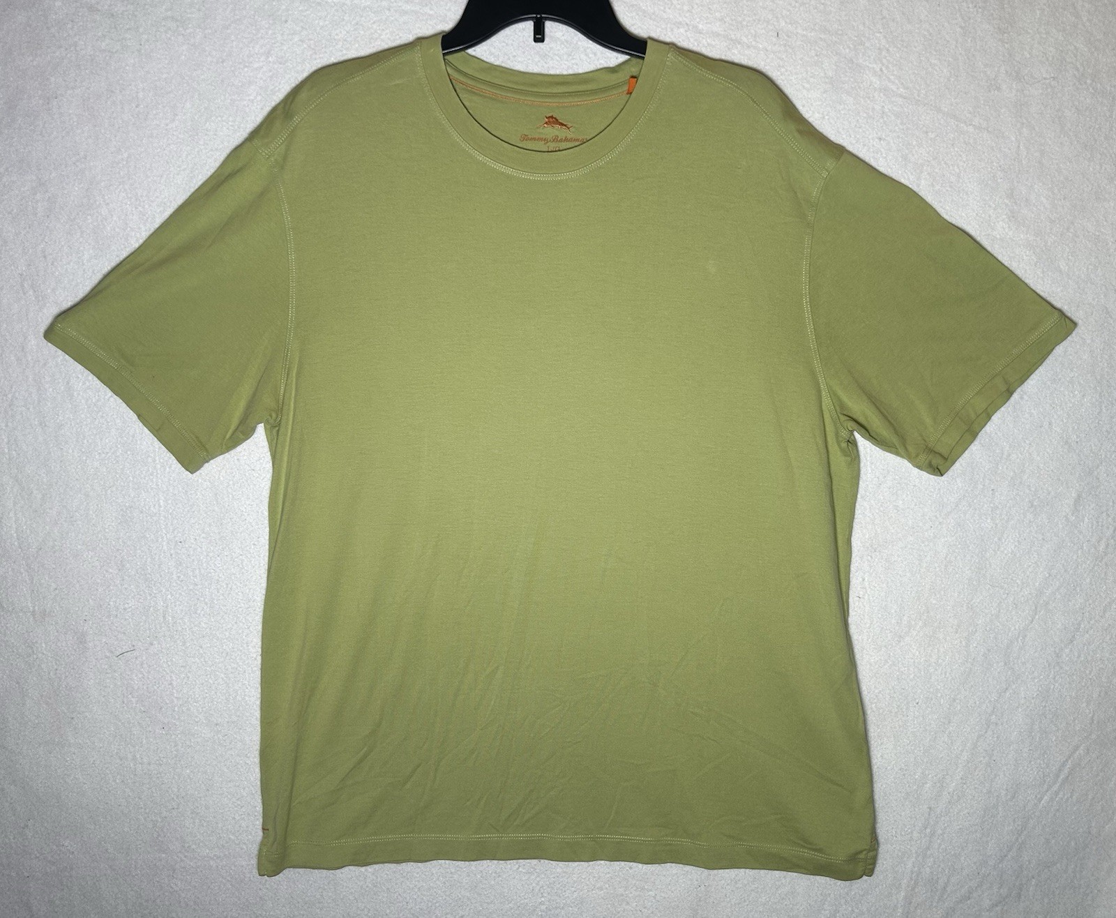 Tommy Bahama Men’s Solid Green Crew Neck Logo Tee Pima/Modal Knit, Size L