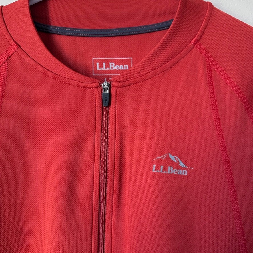 L.L Bean Mens LARGE 1/2 Zip Pullover Shirt Lightweight Running Hiking Cycling
