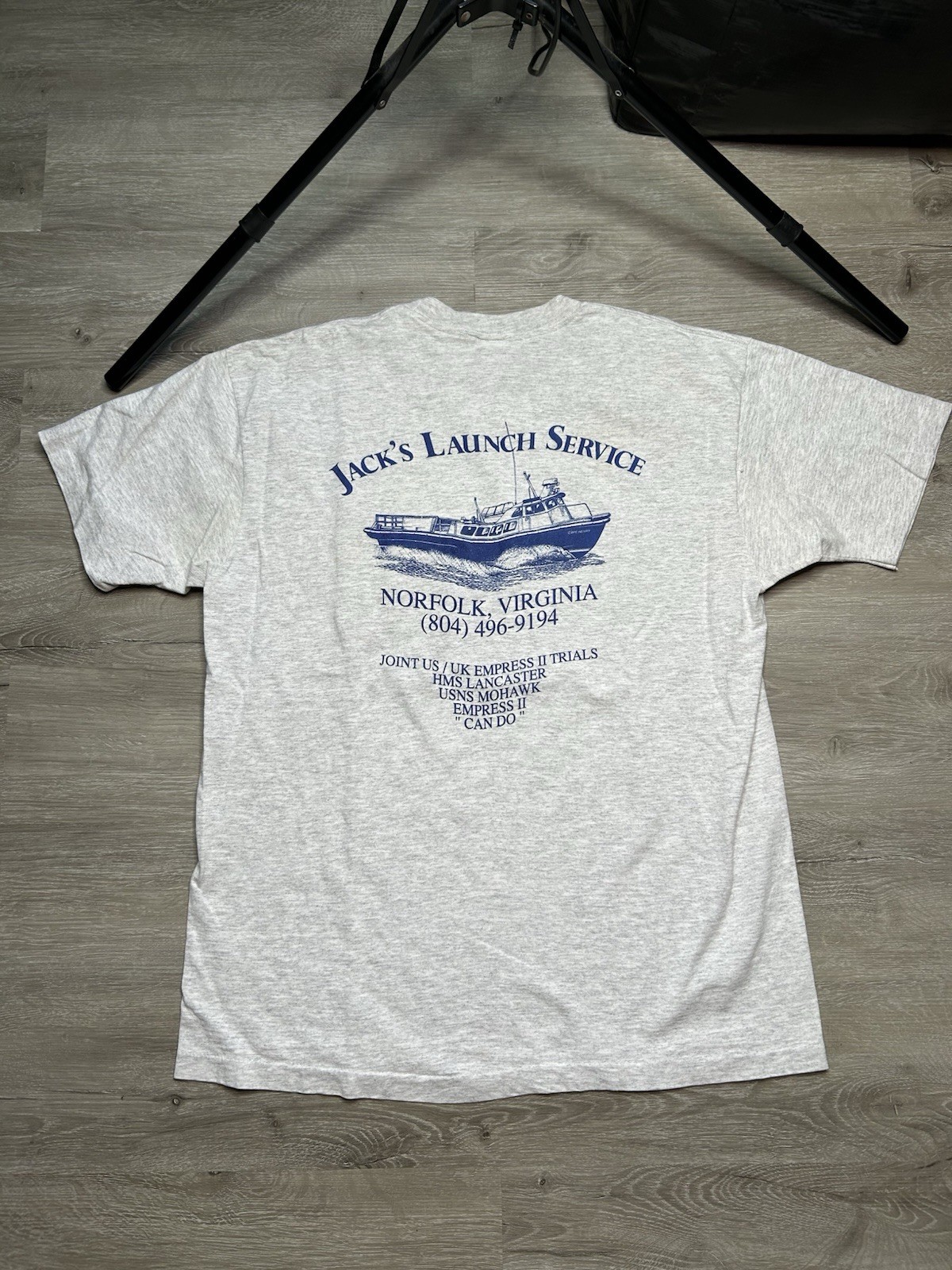 Vintage Jacks Launch Service Boat Fishing T Shirt Norfolk Virginia Size XL