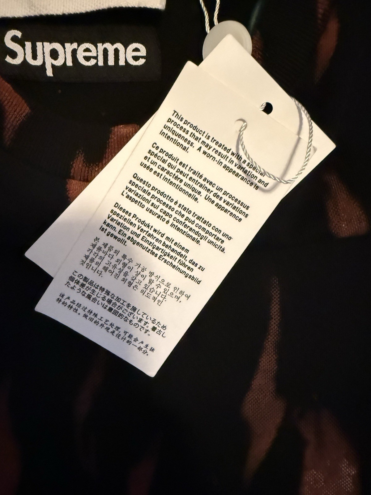 Supreme MM6 Maison Margiela Liquid Blue Oversized Tee Size Small Black