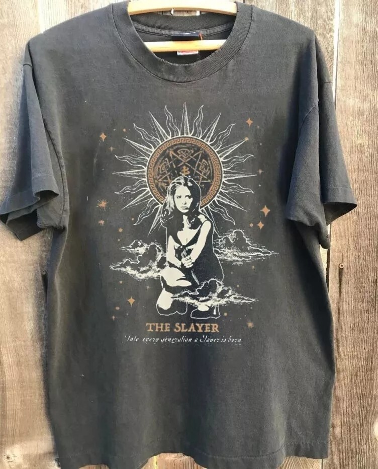 Buffy The Vampire Slayer Horror Movie Charcoal Cotton T-shirt Unisex S-5XL