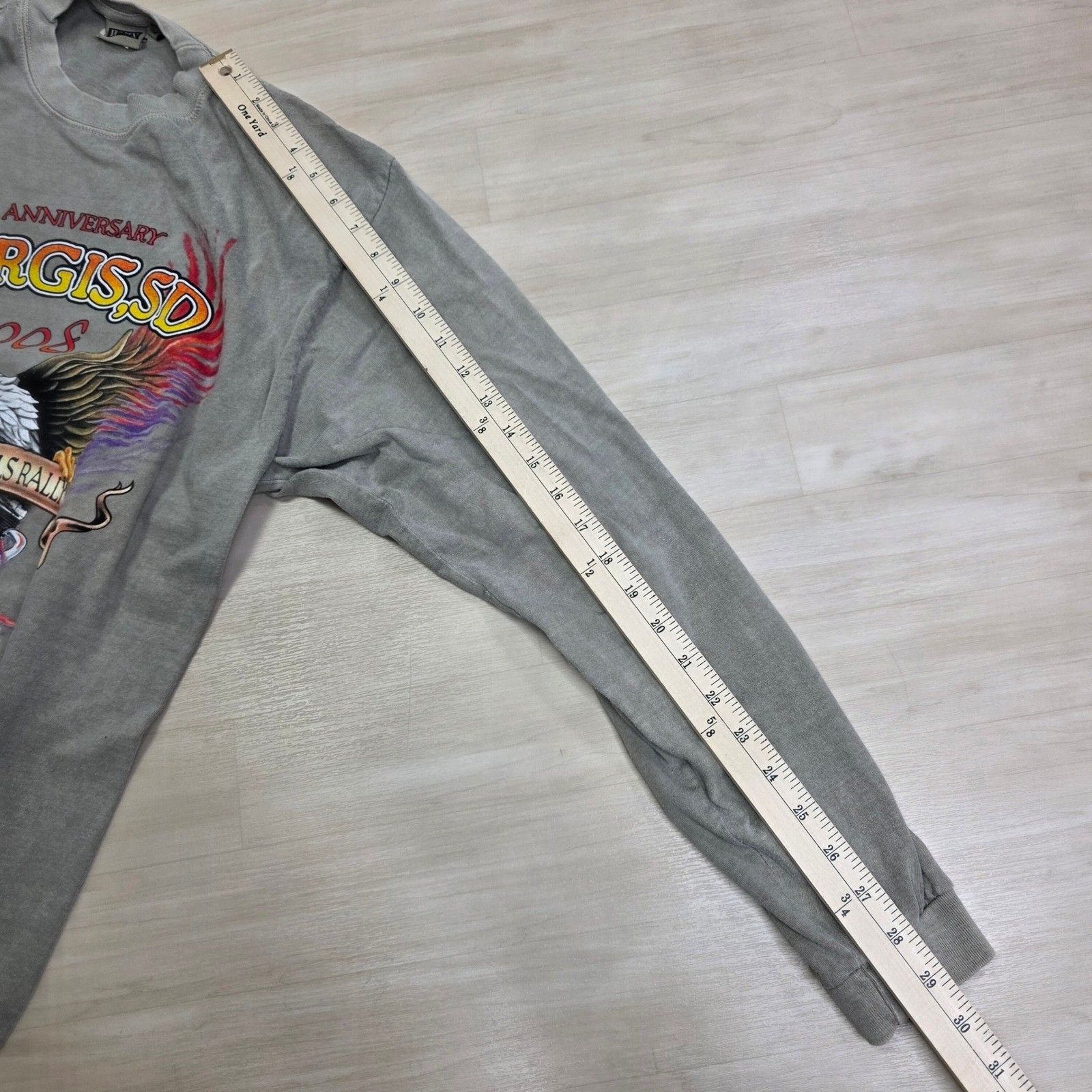 Basix Sturgis SD 2008 Black Hills Rally Flame Sleeve Eagle Size Medium