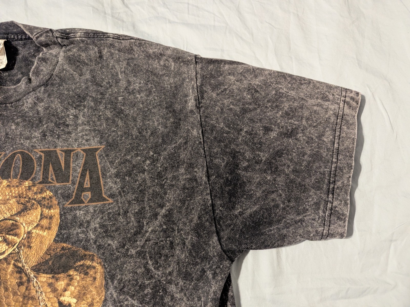 Arizona Guard Dog T-Shirt Men’s Black Acid Wash Rattle Snake, Size XL