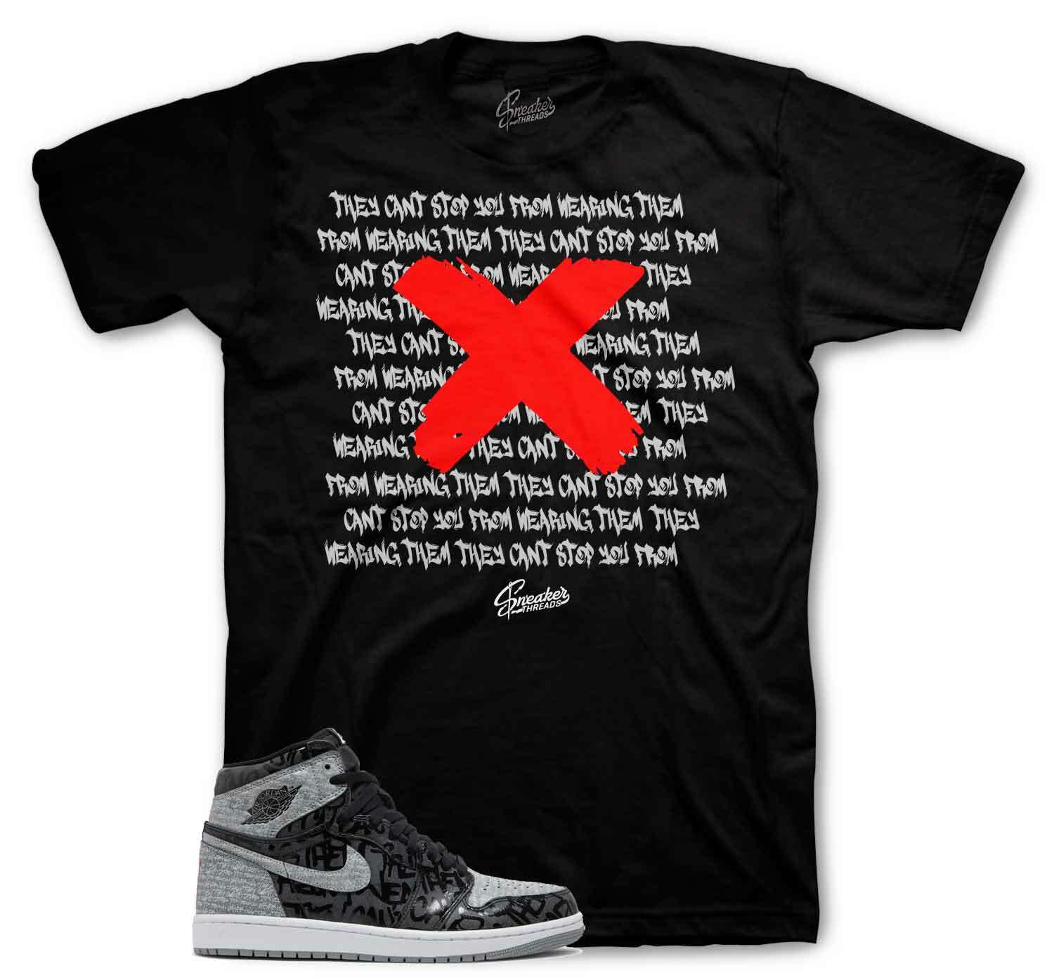 Shirt To Match Jordan 1 Rebellionaire AJ1 – Banned Sneaker Tee