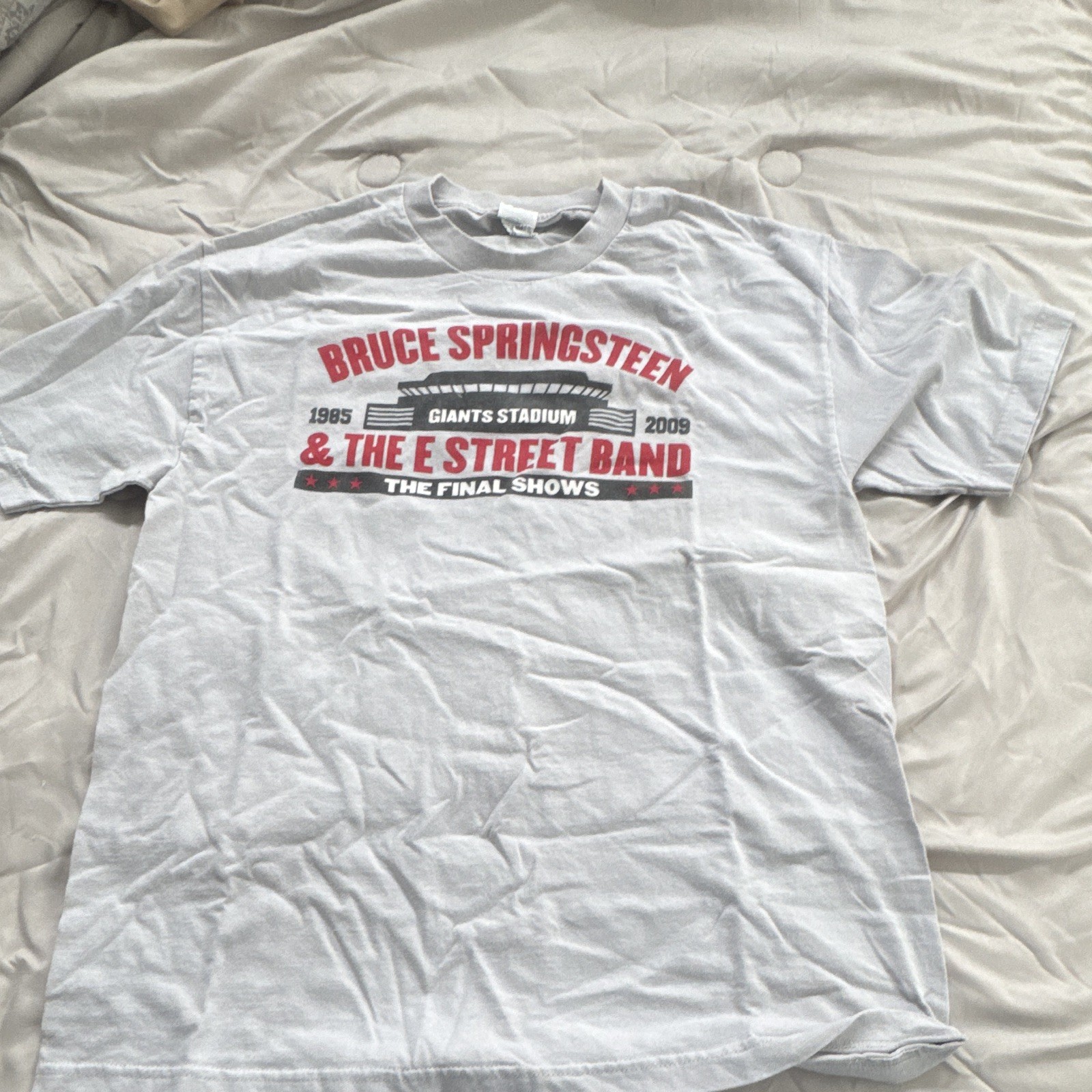 Alstyle Bruce Springsteen E Street Band Double-Sided White Crew Neck Tee L