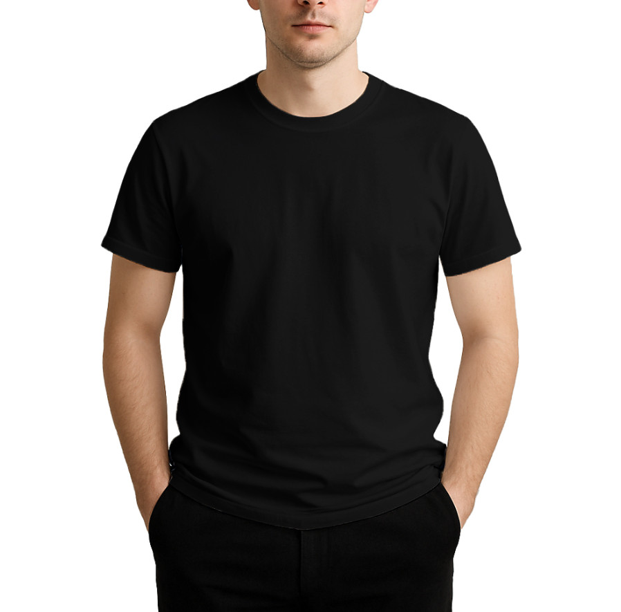 5 Pack Black Premium Soft Cotton Blank T Shirts Unisex Crew Neck Short Sleeve
