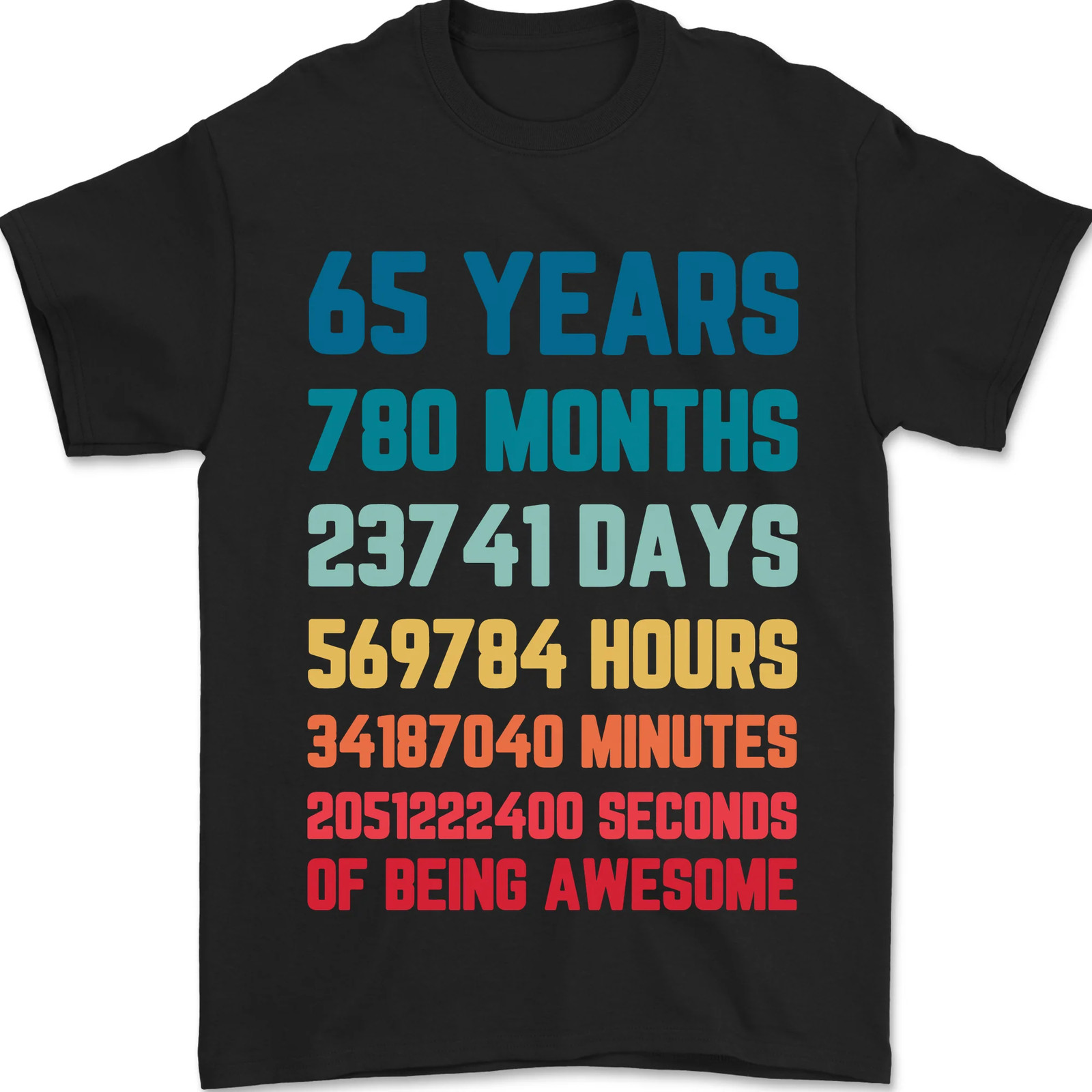 65th Birthday 65 Year Old Mens T-Shirt 100% Cotton