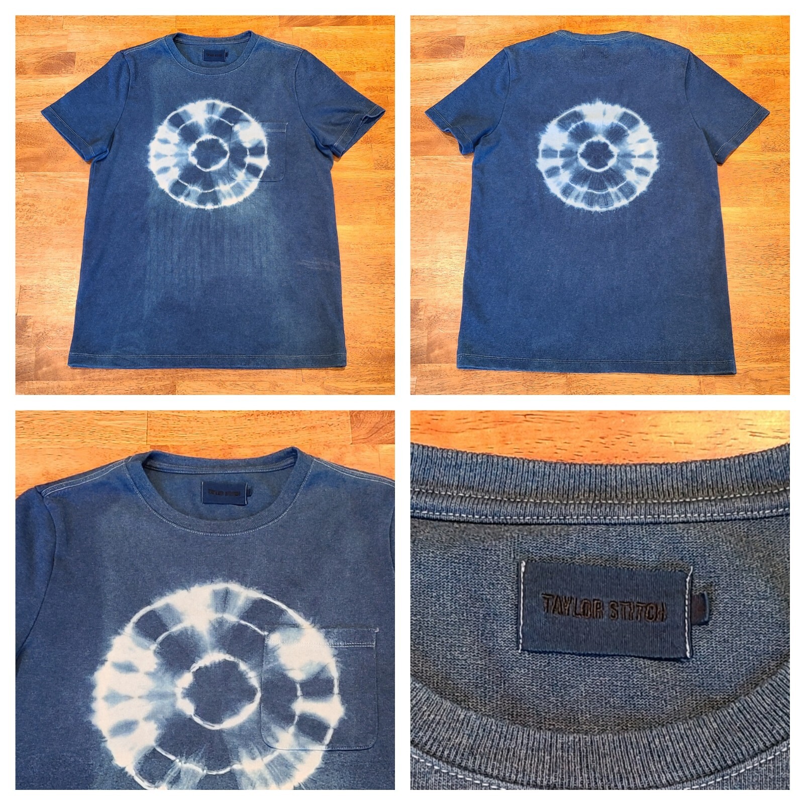 Taylor Stitch Heavy Bag Tee Tie Dye T-Shirt Men’s Sz 36 (S) Knit Cotton Blue